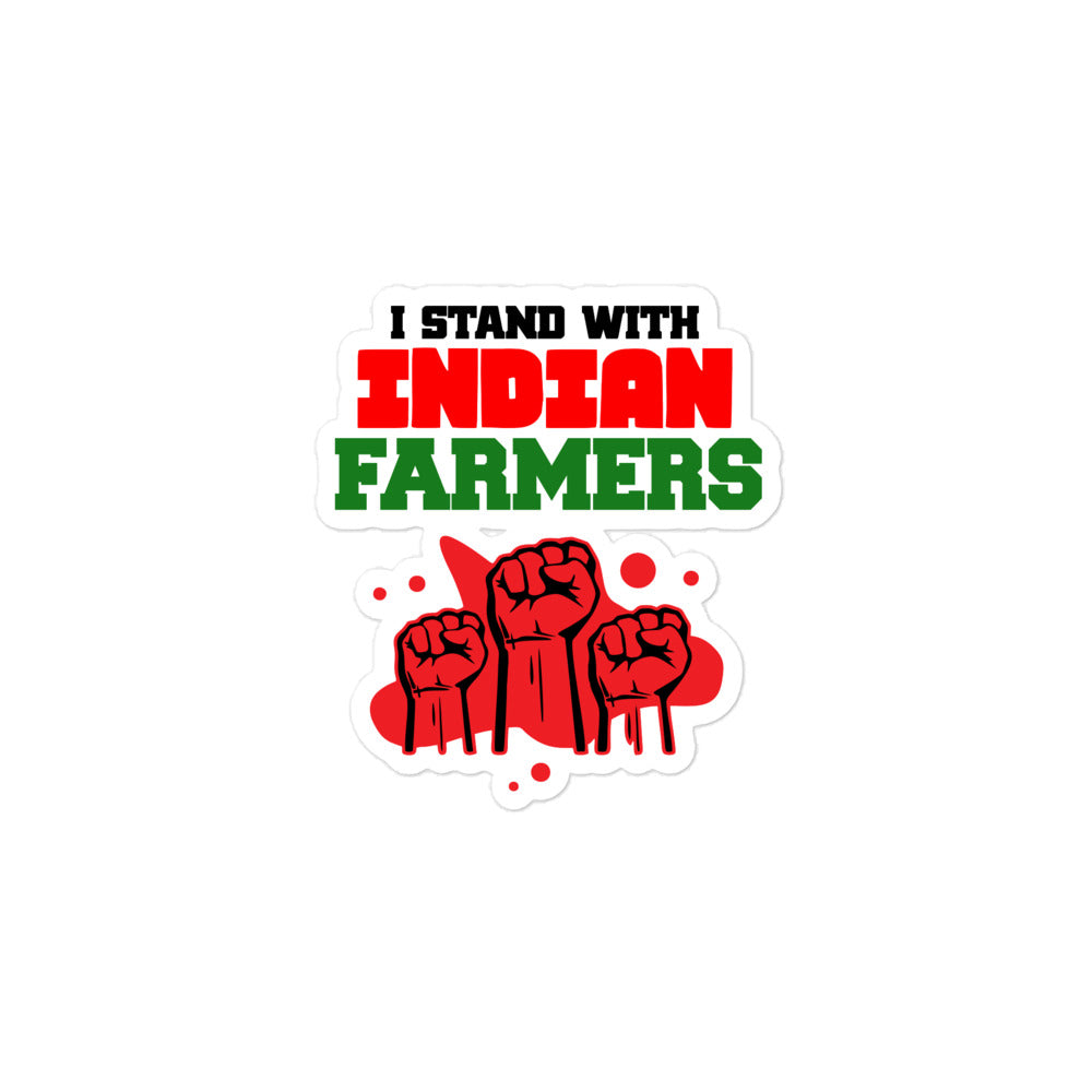 I STAND WITH INDIAN FARMERS - Bubble-free stickers