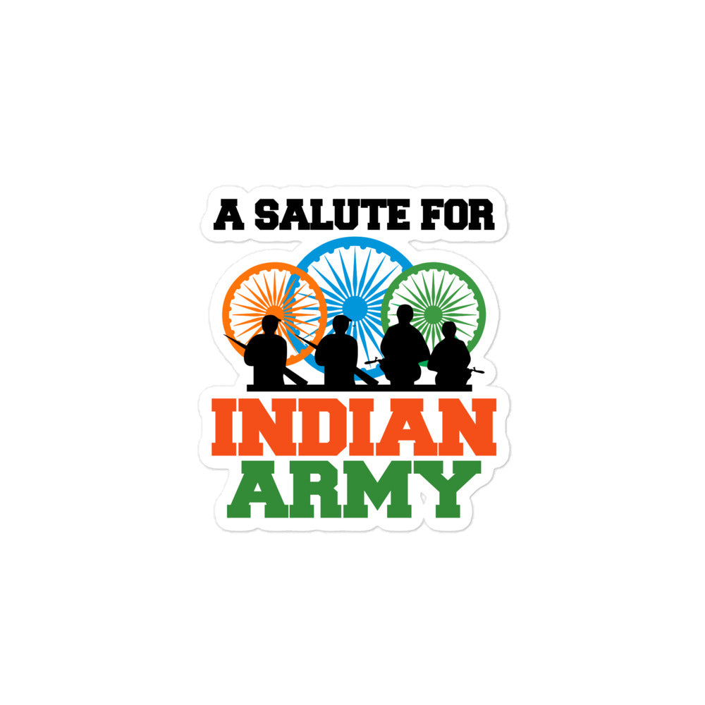 A SALUTE FOR INDIAN ARMY - Bubble-free stickers