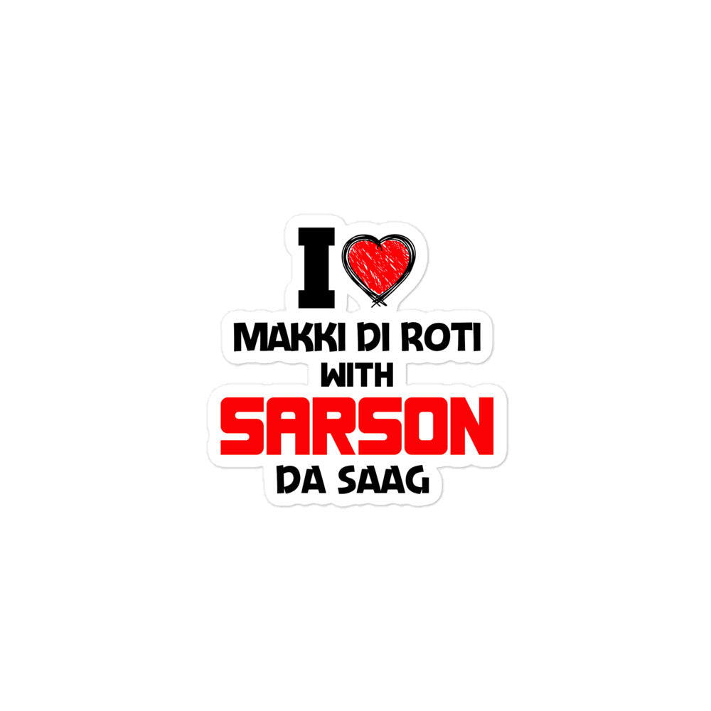 I LOVE MAKKI DI ROTI - Bubble-free stickers