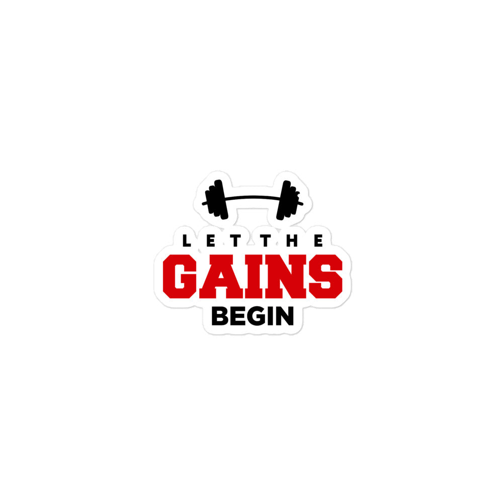 LET THE GAINS BEGIN - Bubble-free stickers