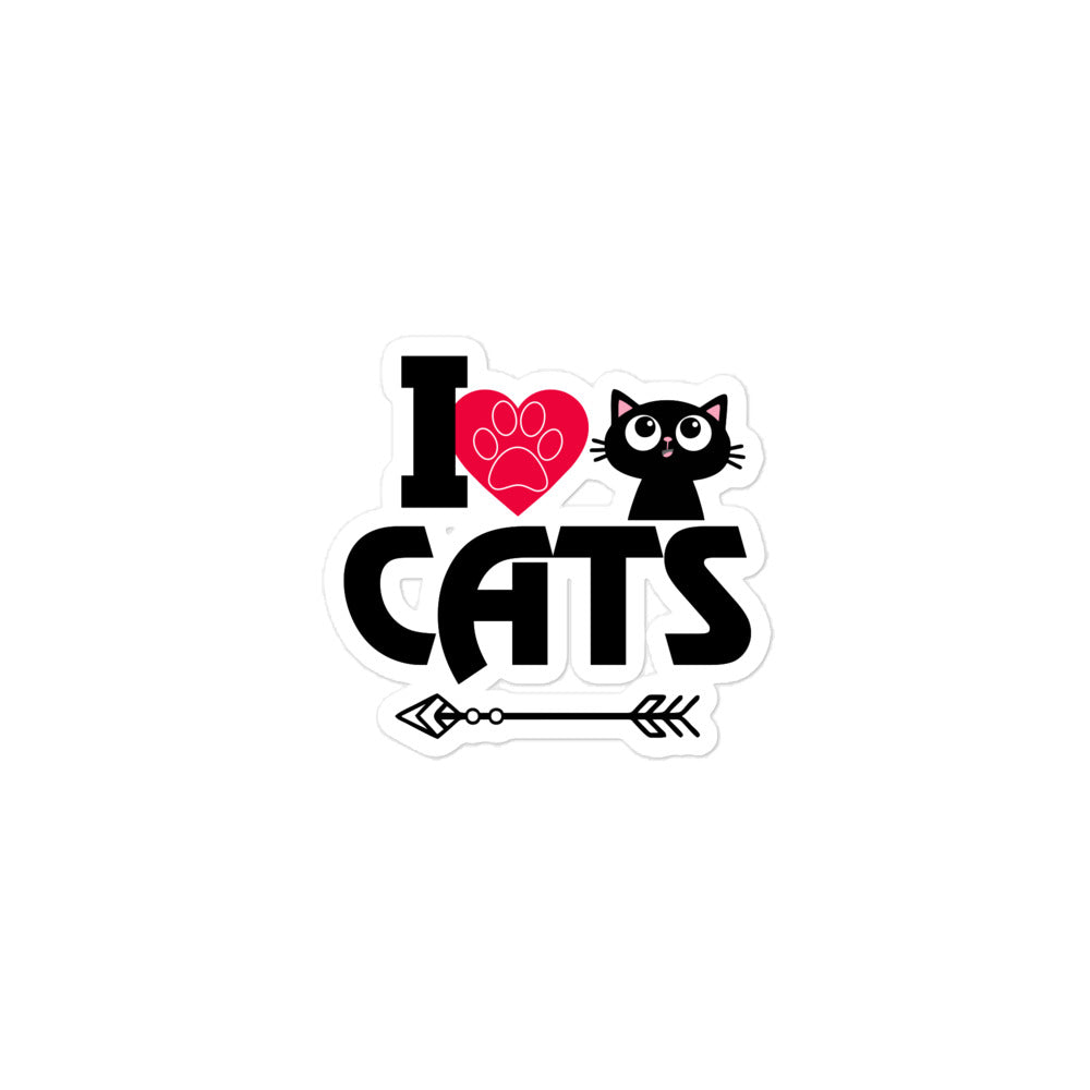 I LOVE CATS - Bubble-free stickers