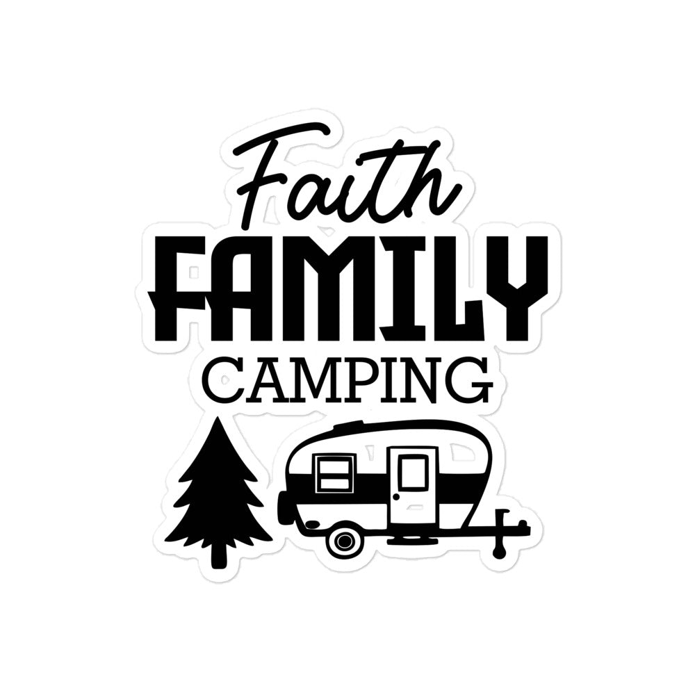 Family Camping- Bubble-free stickers