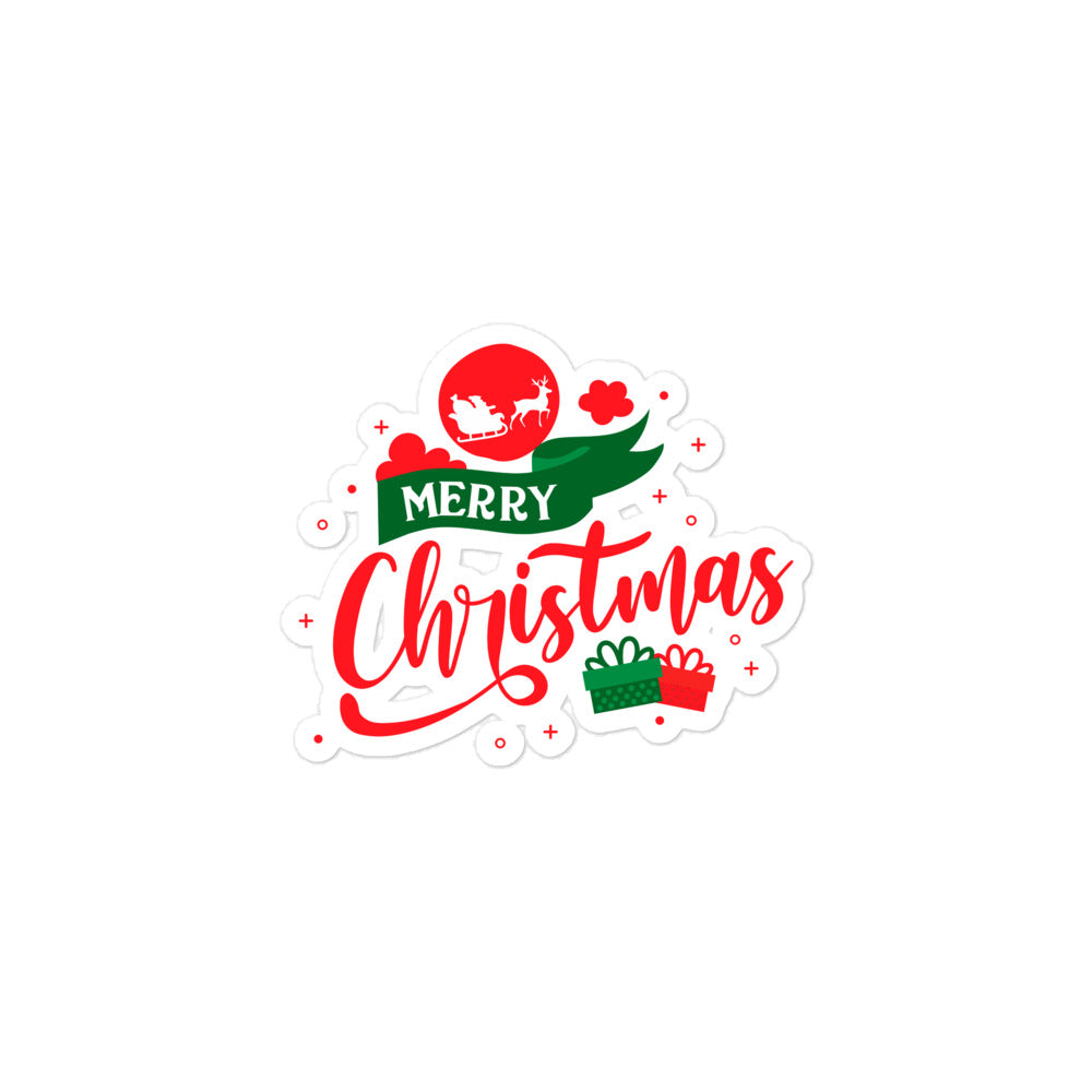 Merry Christmas- Bubble-free stickers