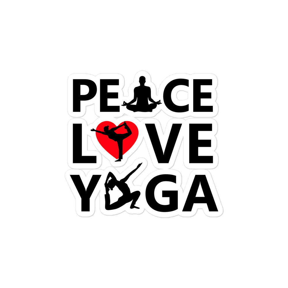 PEACE LOVE YOGA - Bubble-free stickers