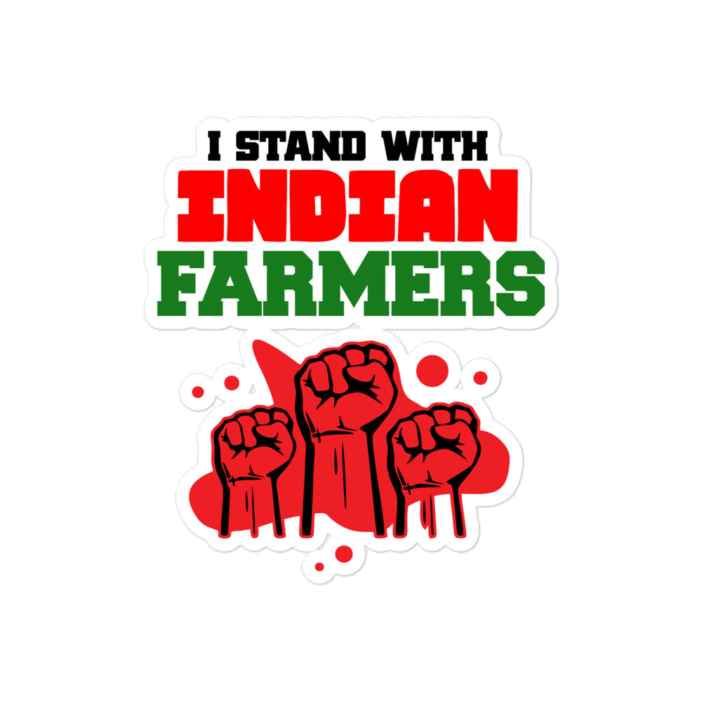 I STAND WITH INDIAN FARMERS - Bubble-free stickers