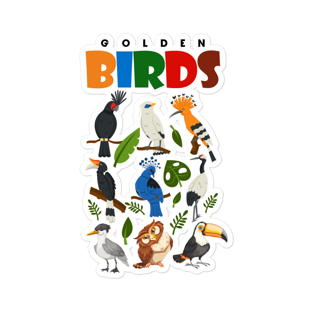 GOLDEN BIRDS - Bubble-free stickers