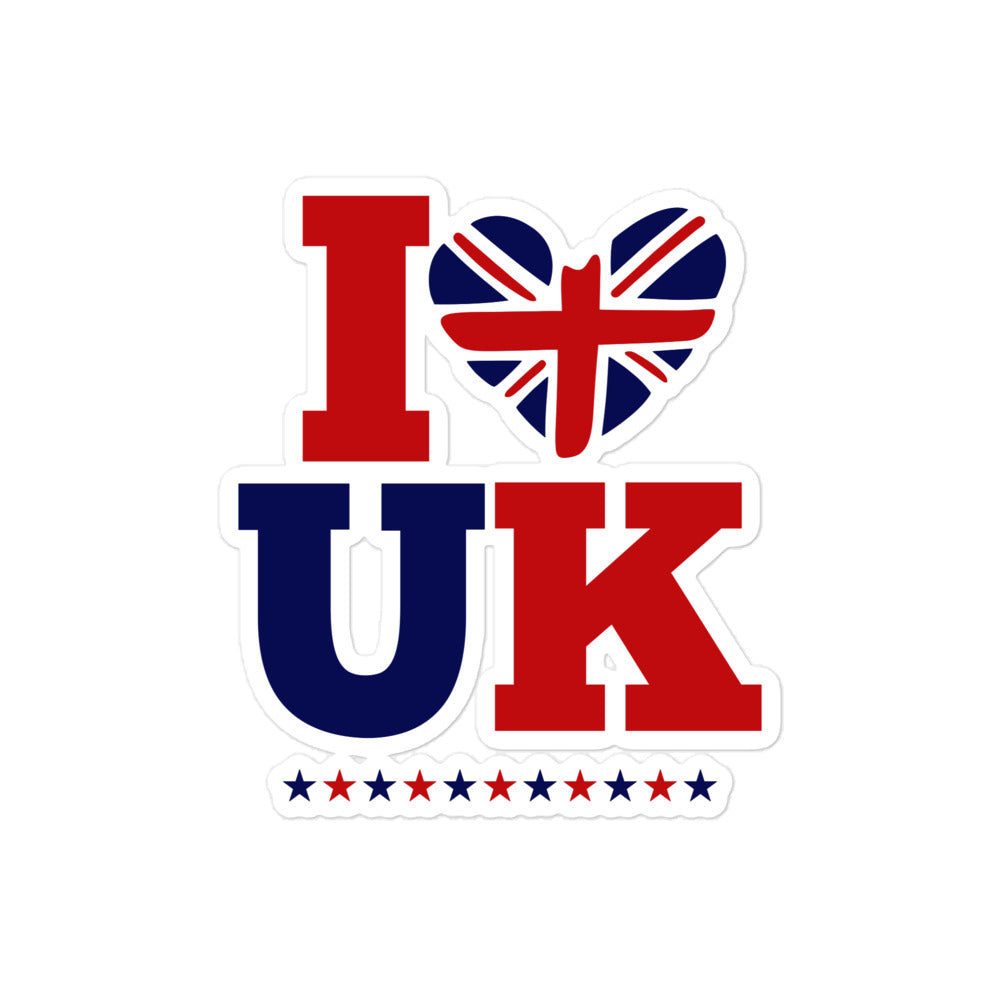 I LOVE UK - Bubble-free stickers
