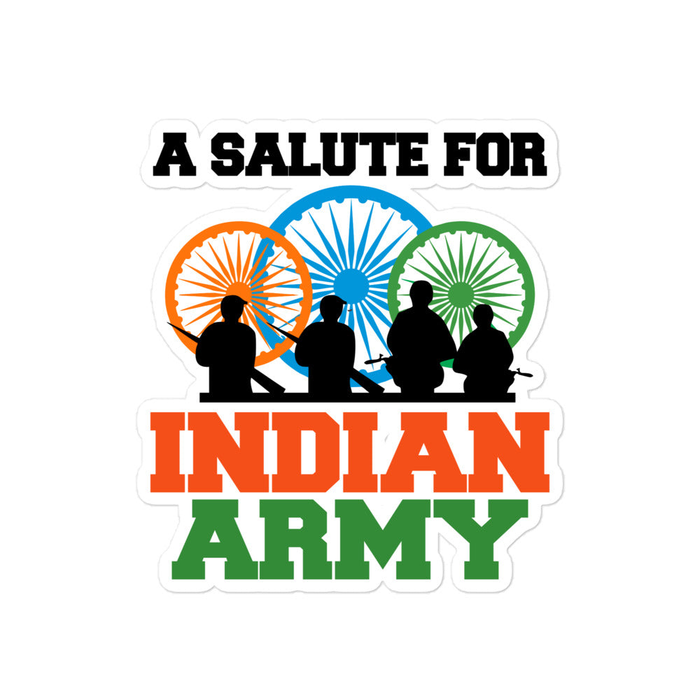 A SALUTE FOR INDIAN ARMY - Bubble-free stickers