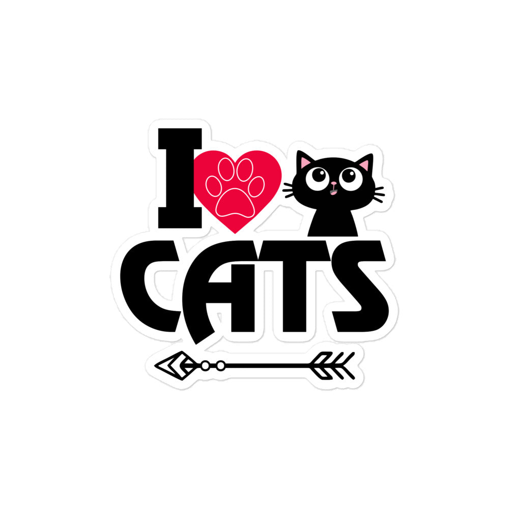 I LOVE CATS - Bubble-free stickers