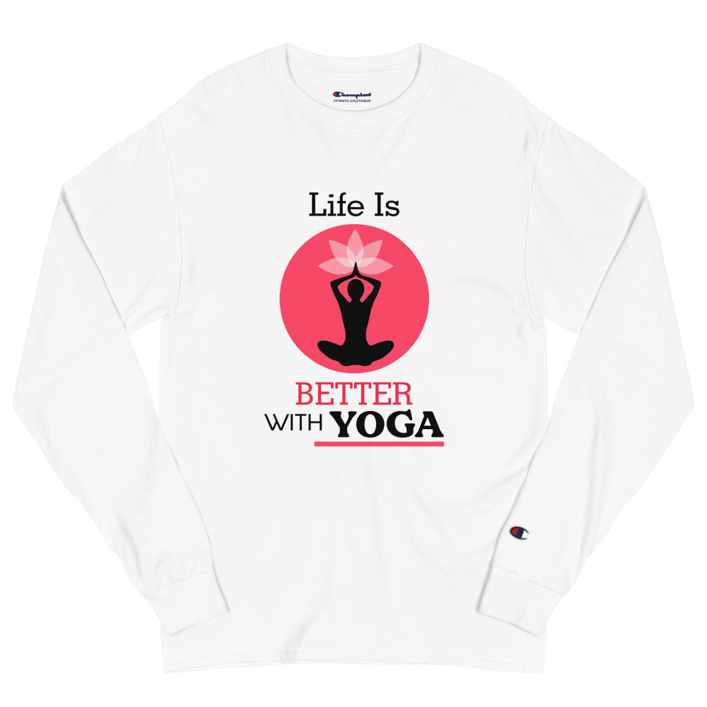 LIFE IS BETTER WITH YOGA - Men's Champion Long Sleeve Shirt