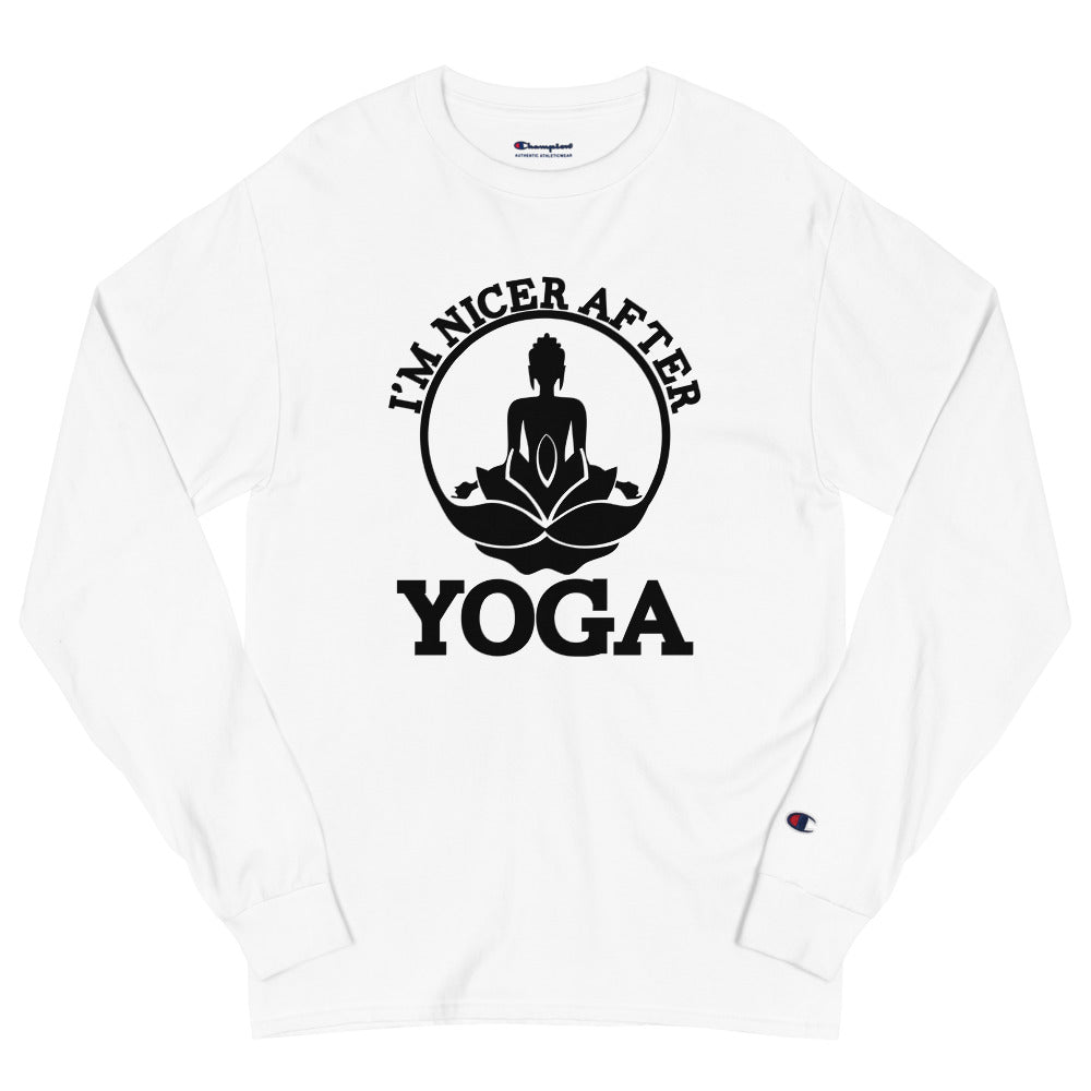 I'M NICER AFTER YOGA - Men's Champion Long Sleeve Shirt