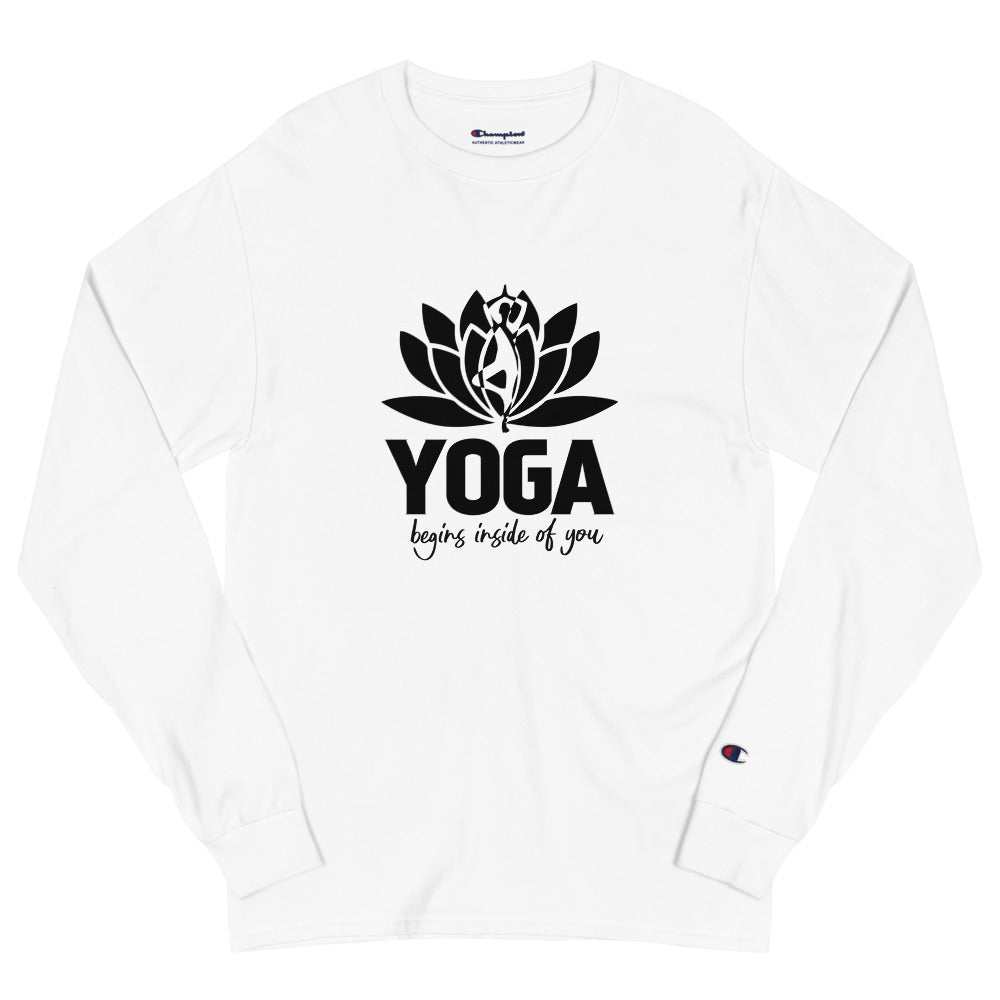 YOGA BEGINS INSIDE OF YOU - Men's Champion Long Sleeve Shirt