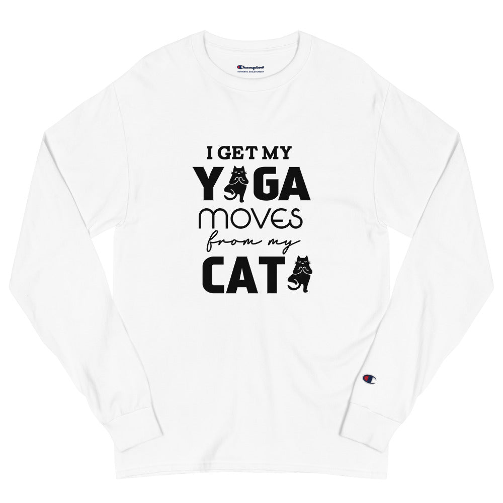 I GET YOGA MOVES FROM MY CAT - Men's Champion Long Sleeve Shirt