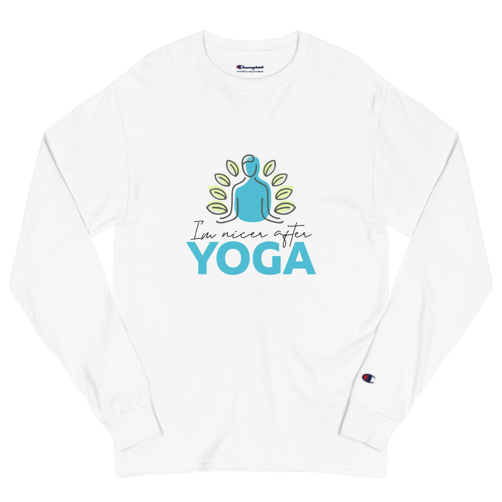 I'M NICER AFTER YOGA - Men's Champion Long Sleeve Shirt