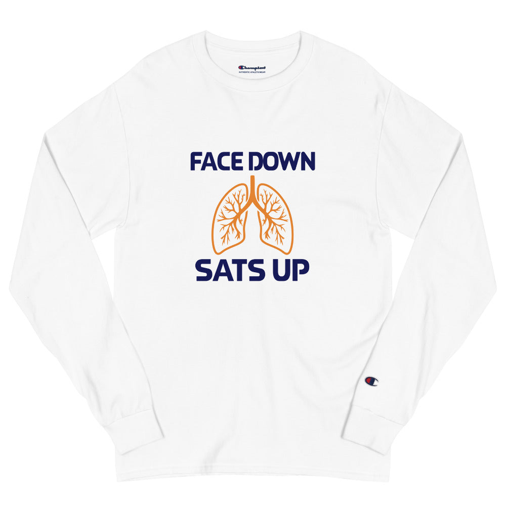 FACE DOWN SATS UP - Men's Champion Long Sleeve Shirt