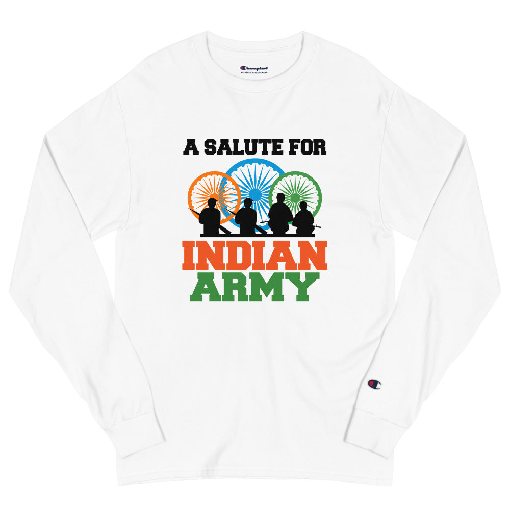 A SALUTE FOR INDIAN ARMY - Men's Champion Long Sleeve Shirt