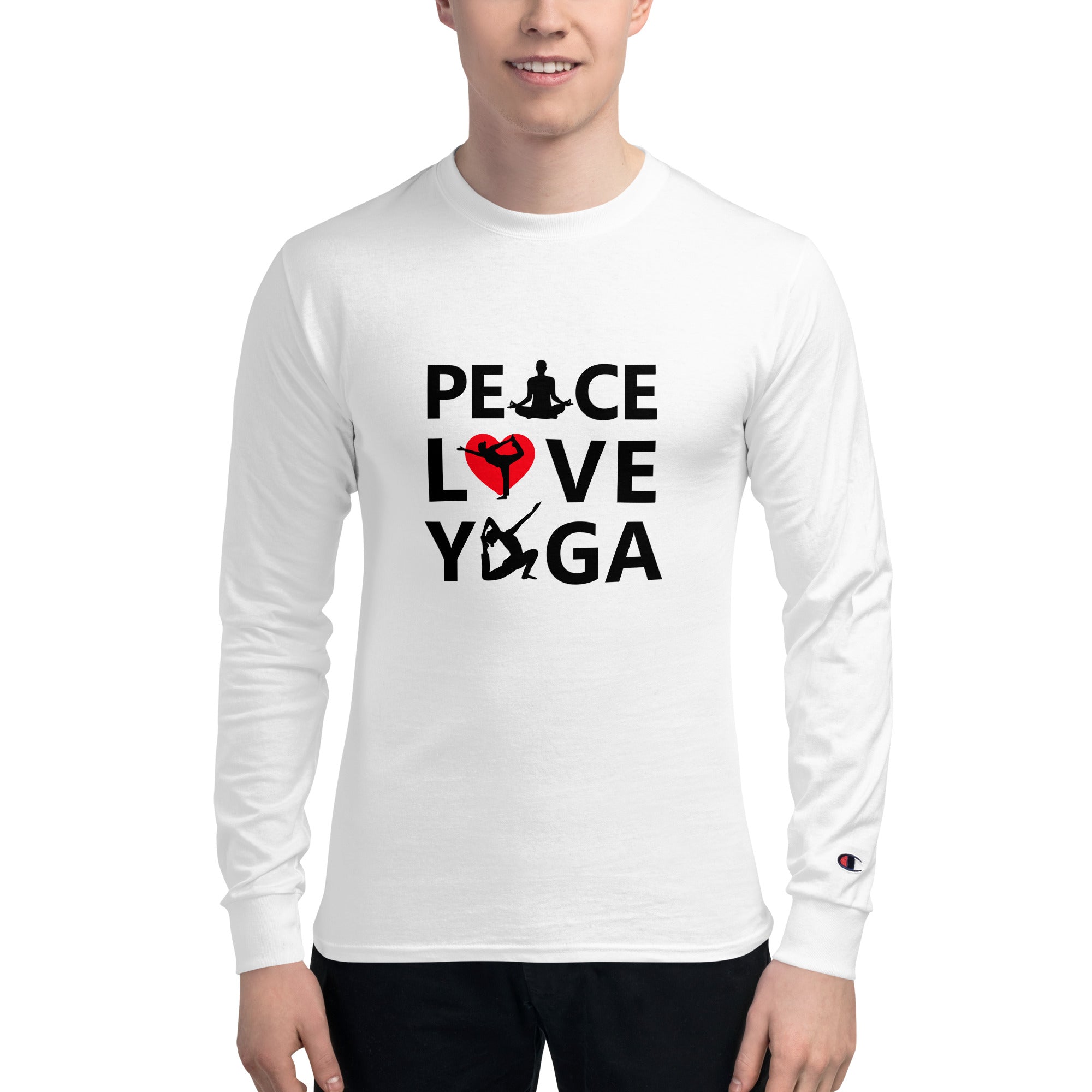 PEACE LOVE YOGA - Men's Champion Long Sleeve Shirt