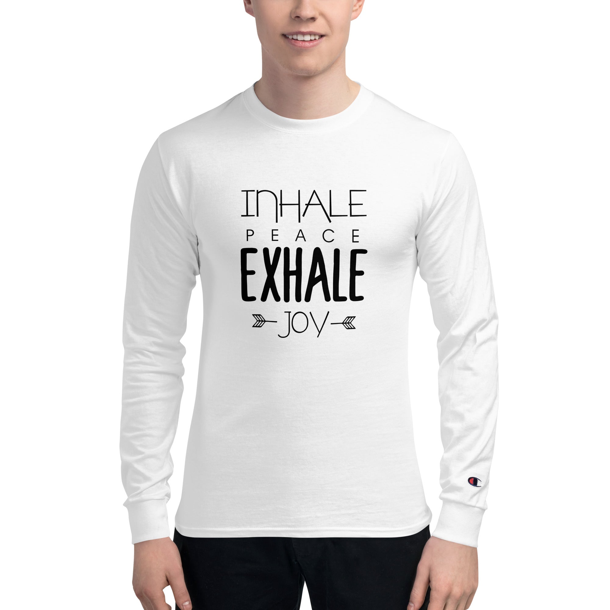INHALE PEACE EXHALE JOY - Men's Champion Long Sleeve Shirt