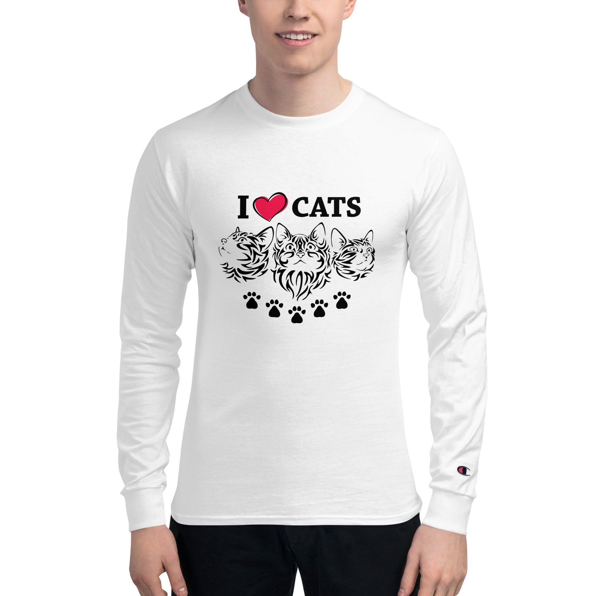 I LOVE CATS - Men's Champion Long Sleeve Shirt