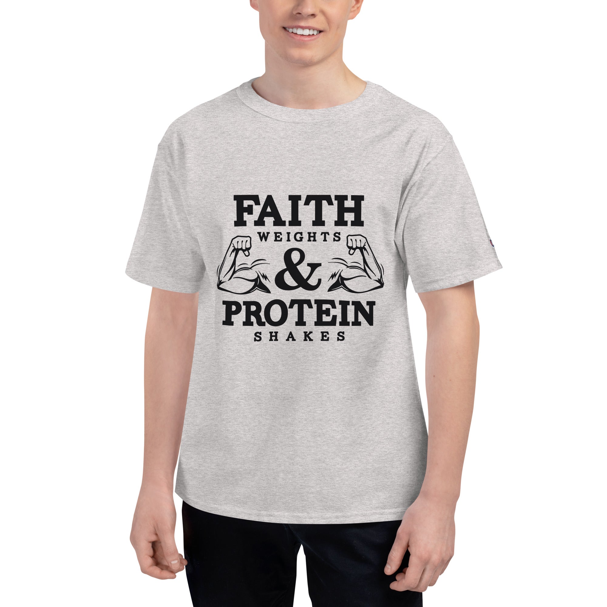 FAITH WEIGHTS & PROTEIN SHAKES - Men's Champion T-Shirt