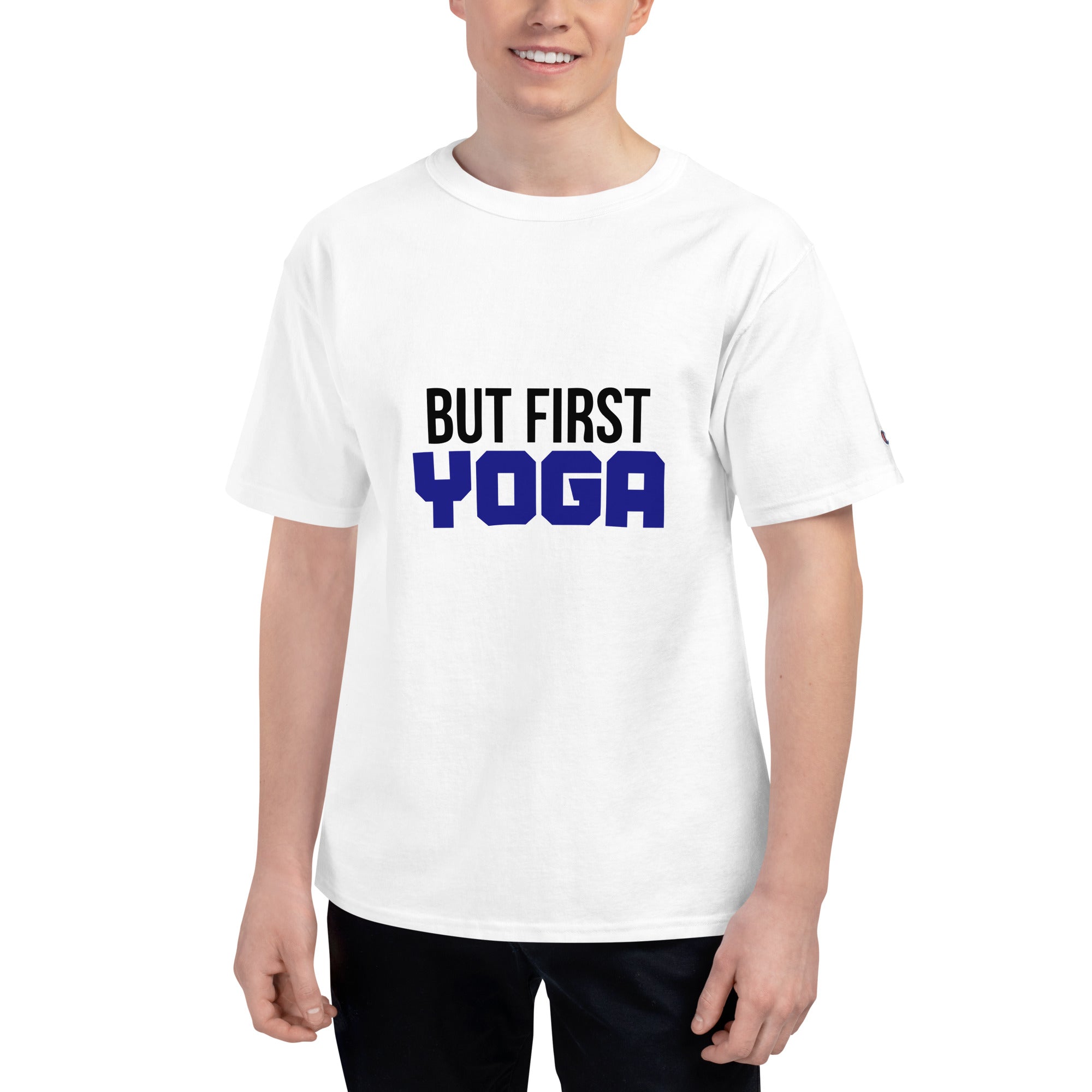 BUT FIRST YOGA - Men's Champion T-Shirt