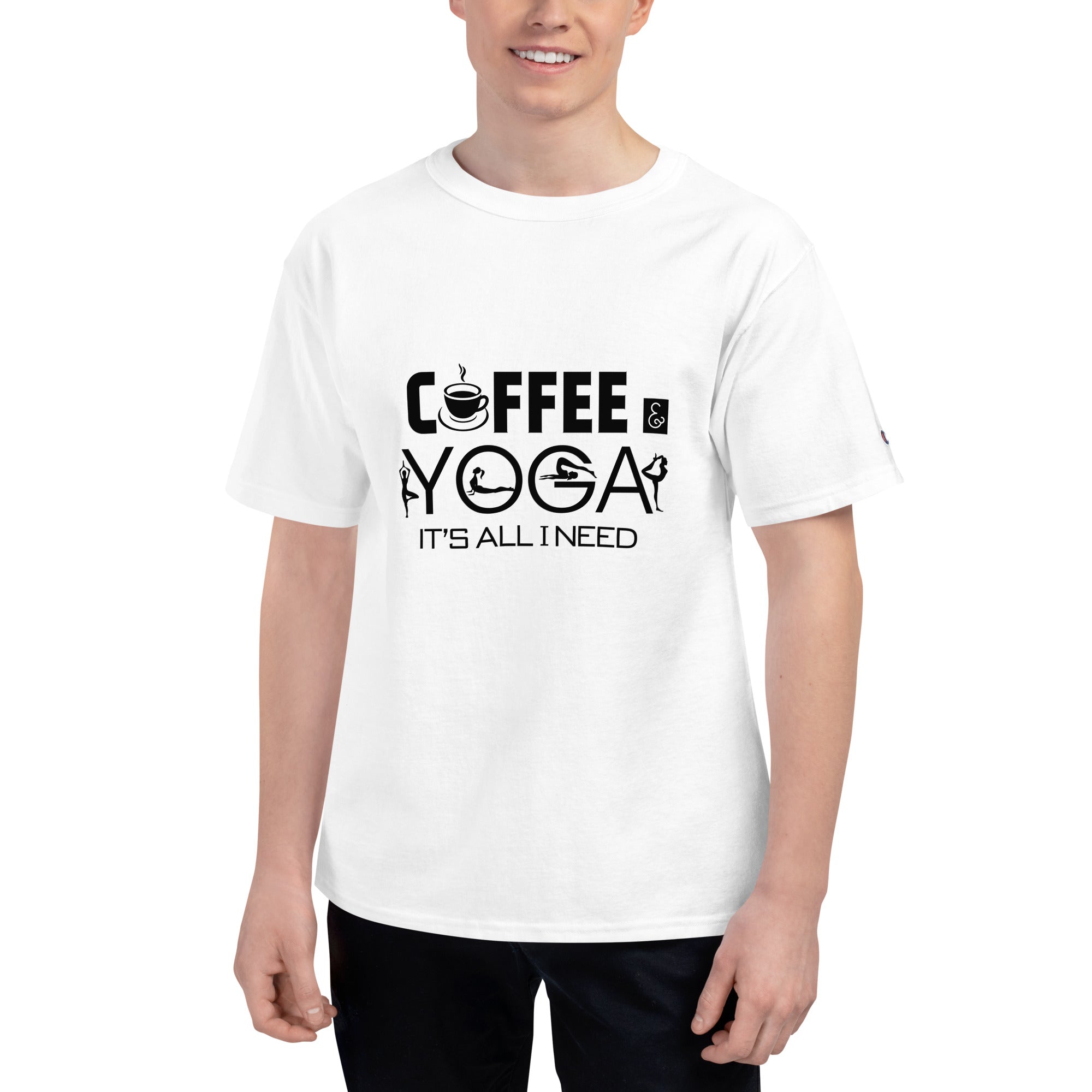 COFFEE YOGA IT'S ALL I NEED - Men's Champion T-Shirt