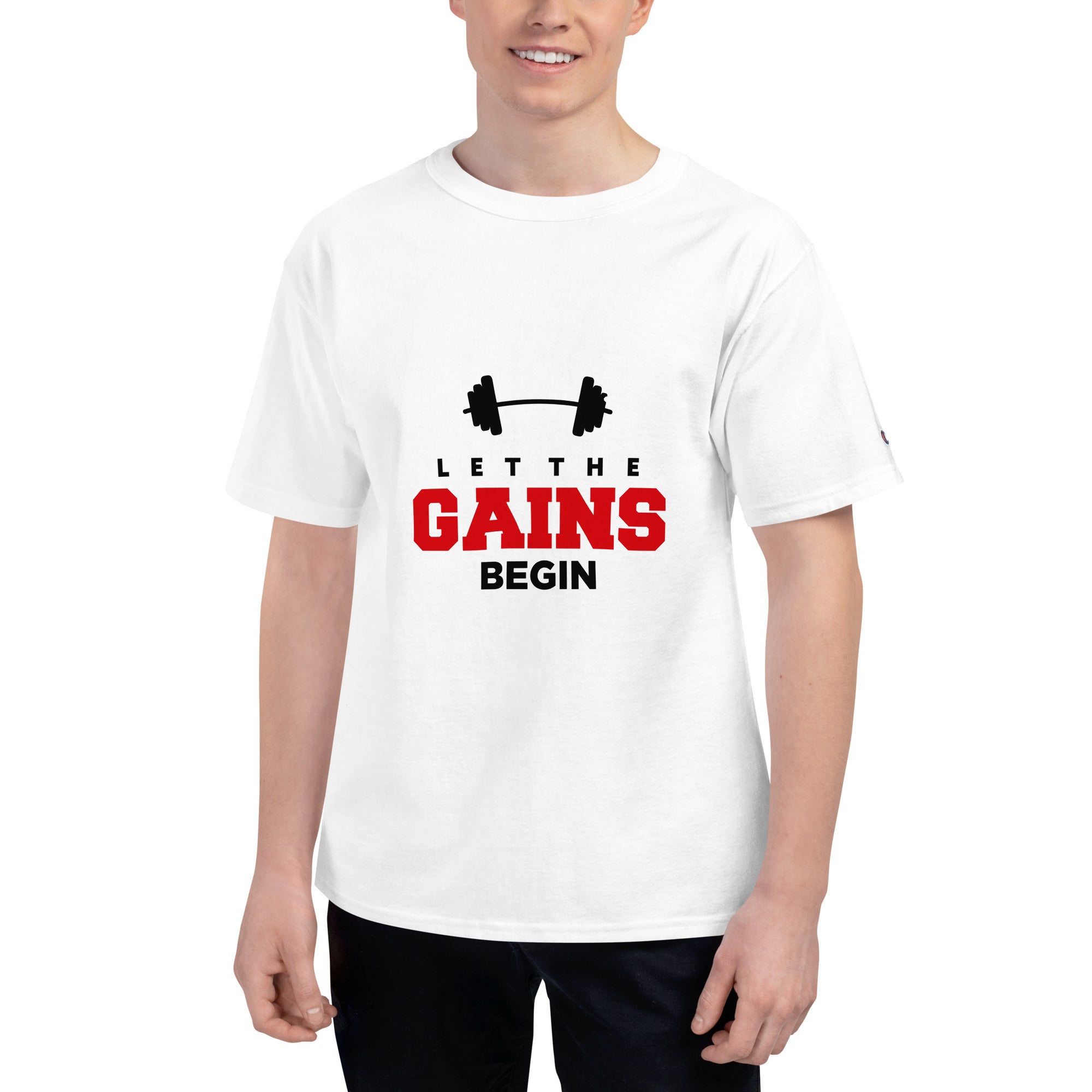 LET THE GAINS BEGIN - Men's Champion T-Shirt