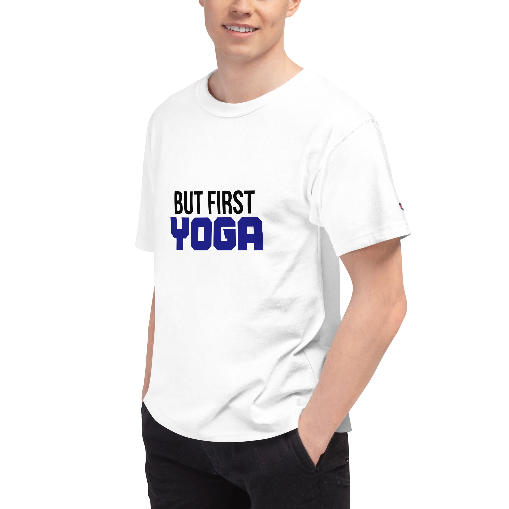 BUT FIRST YOGA - Men's Champion T-Shirt