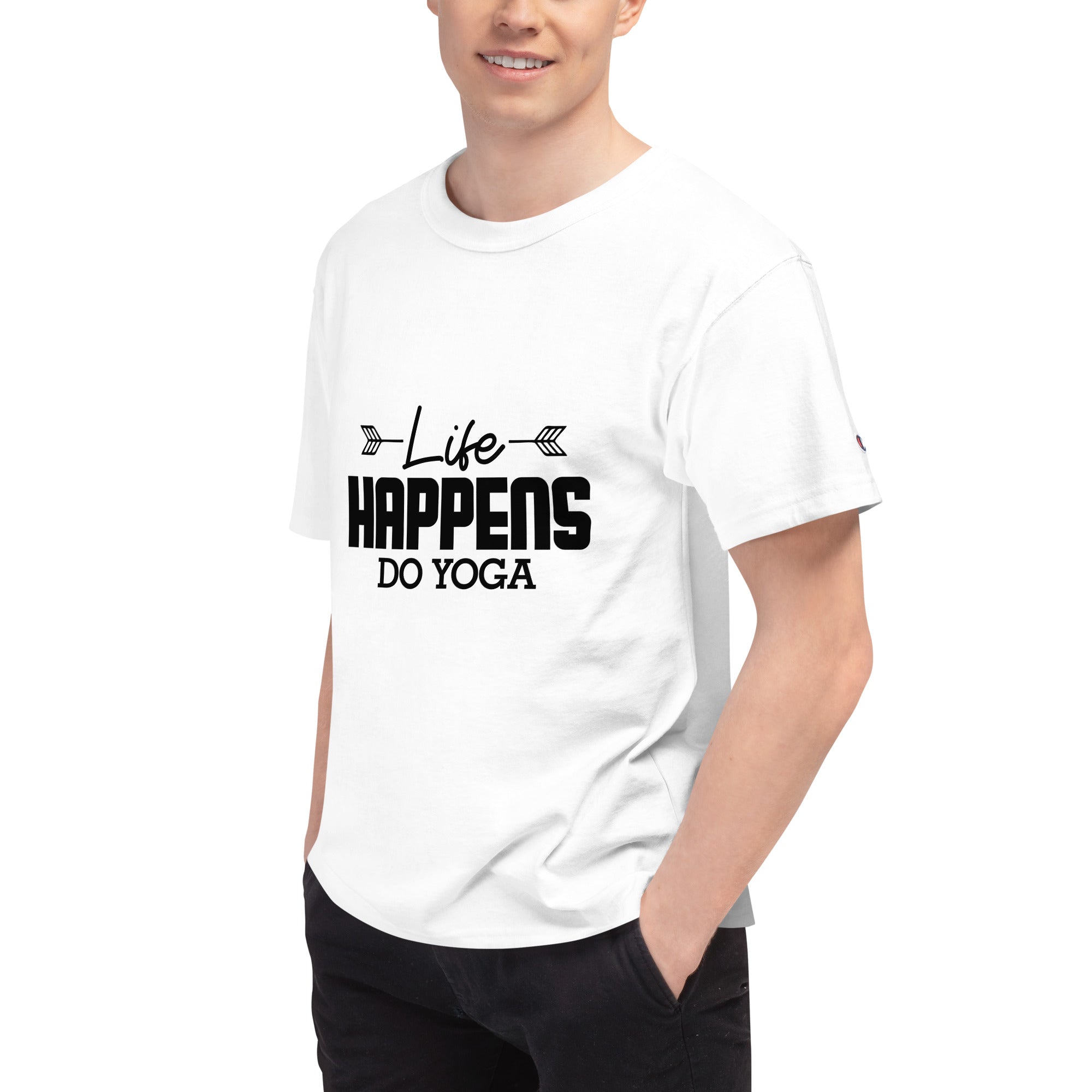 LIFE HAPPENS DO YOGA - Men's Champion T-Shirt