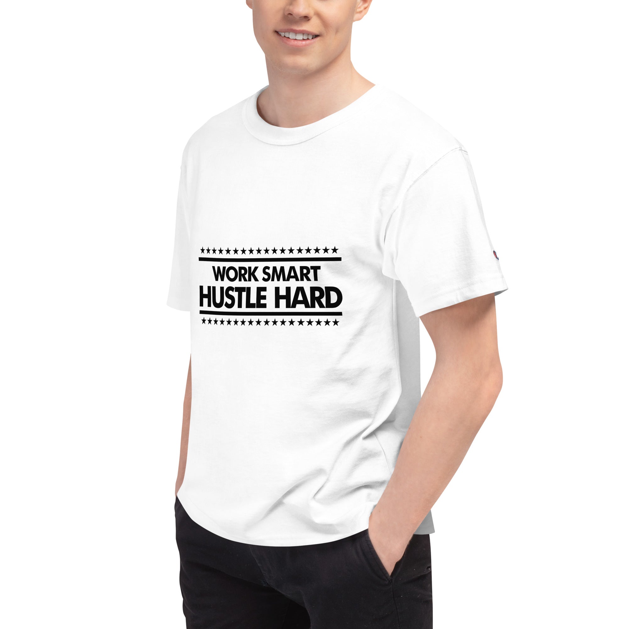 WORK SMART HUSTLE HARD - Men's Champion T-Shirt
