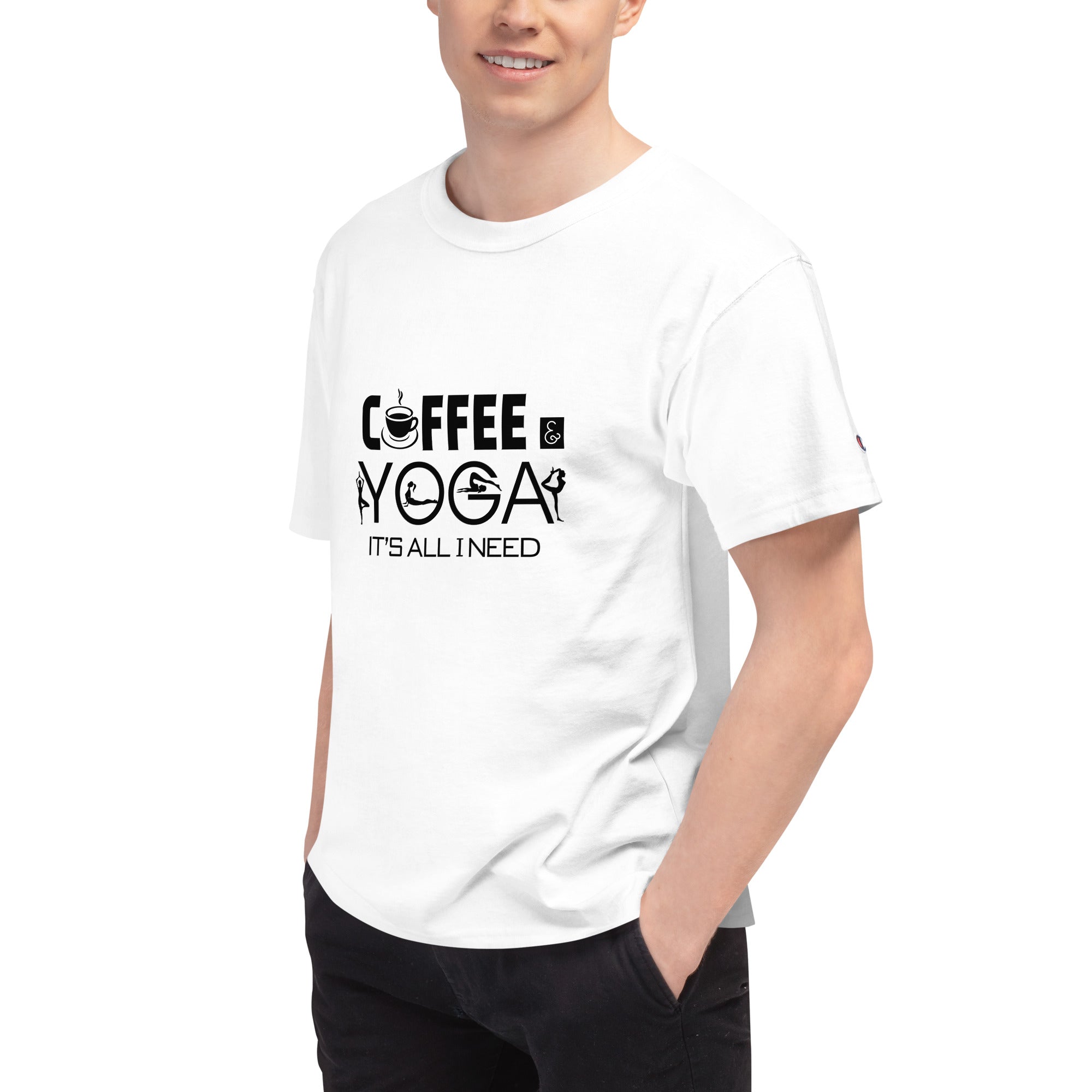 COFFEE YOGA IT'S ALL I NEED - Men's Champion T-Shirt