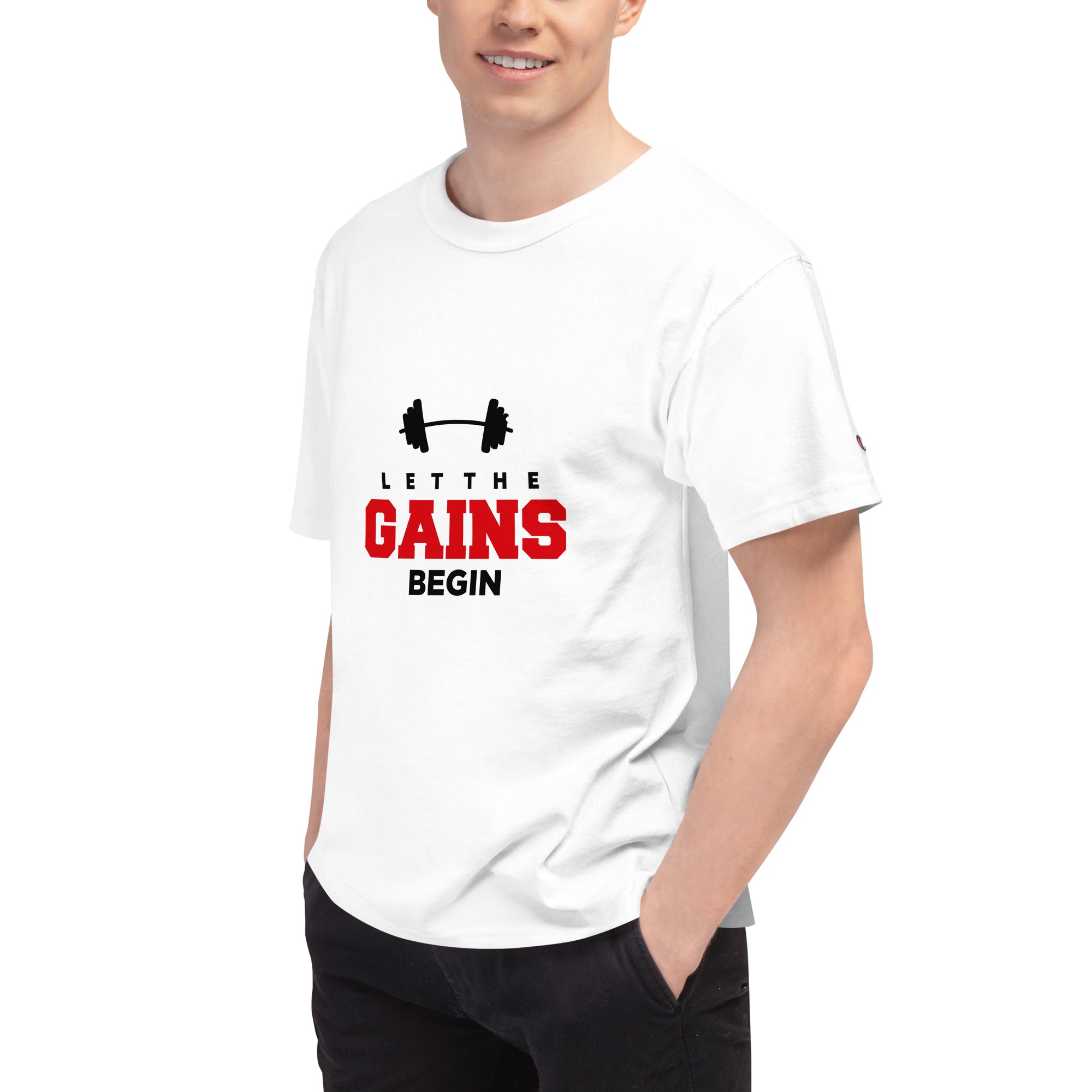 LET THE GAINS BEGIN - Men's Champion T-Shirt