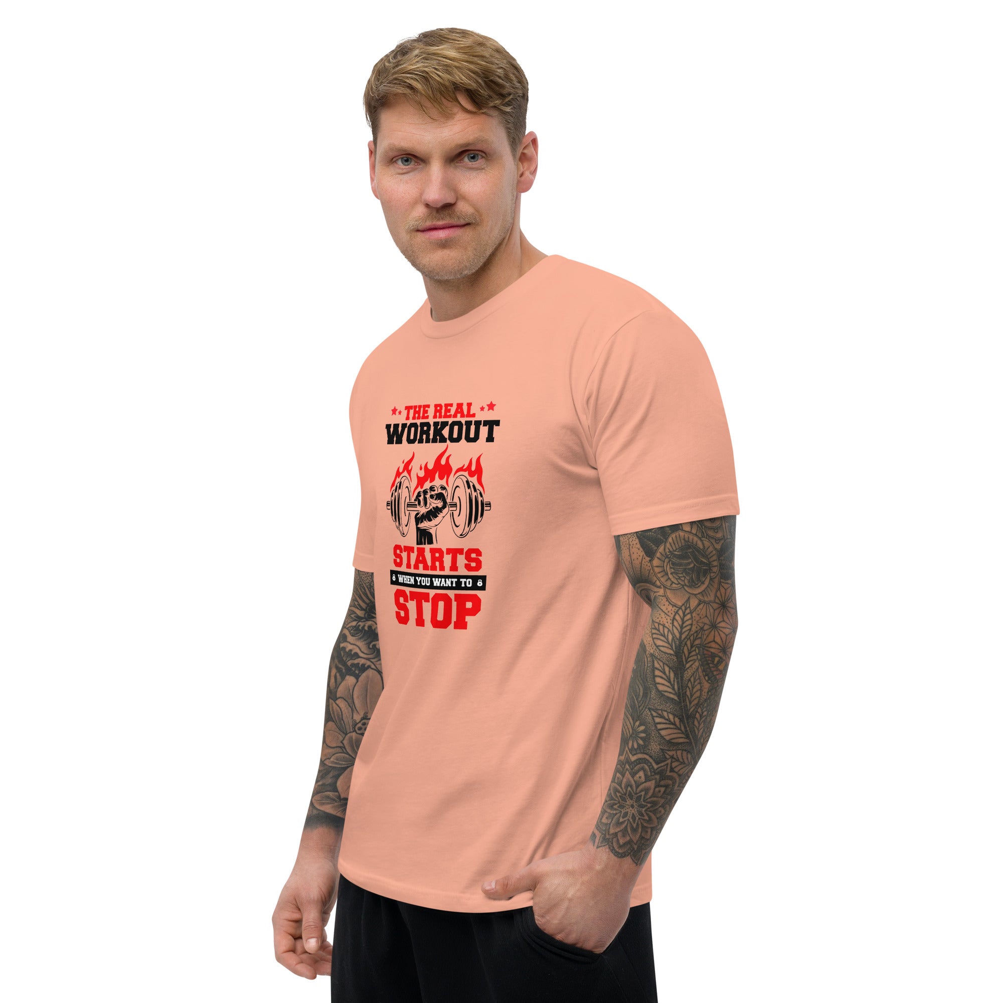 THE REAL WORKOUT STARTS - Short Sleeve T-shirt