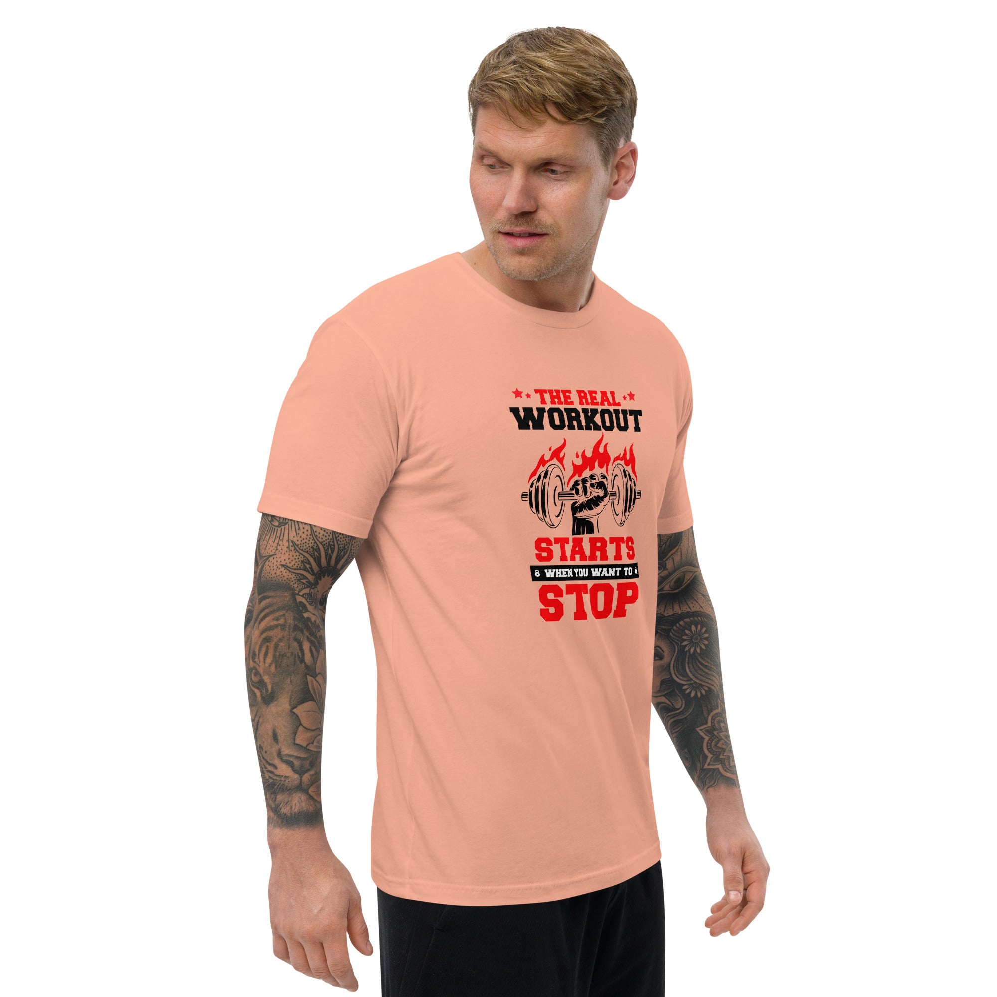 THE REAL WORKOUT STARTS - Short Sleeve T-shirt