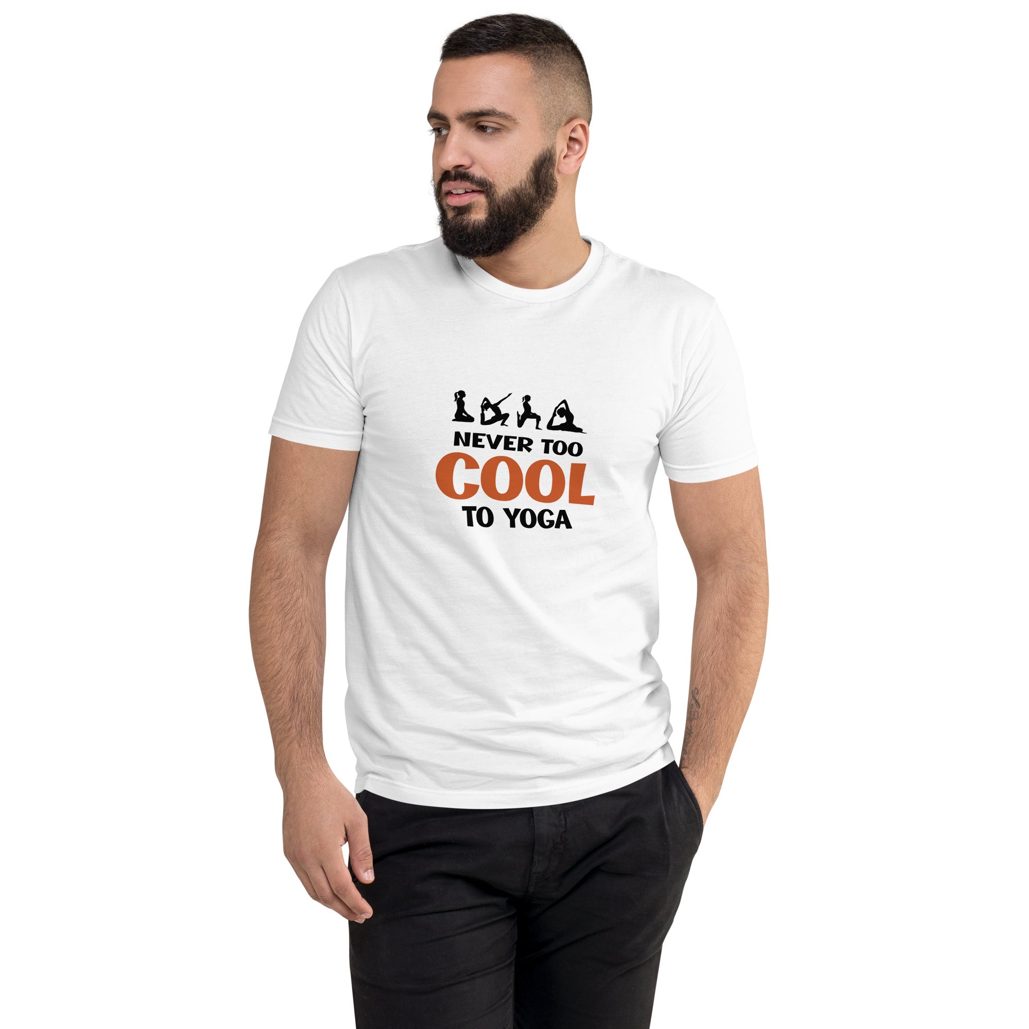 NEVER TOO COOL TO YOGA - Short Sleeve T-shirt
