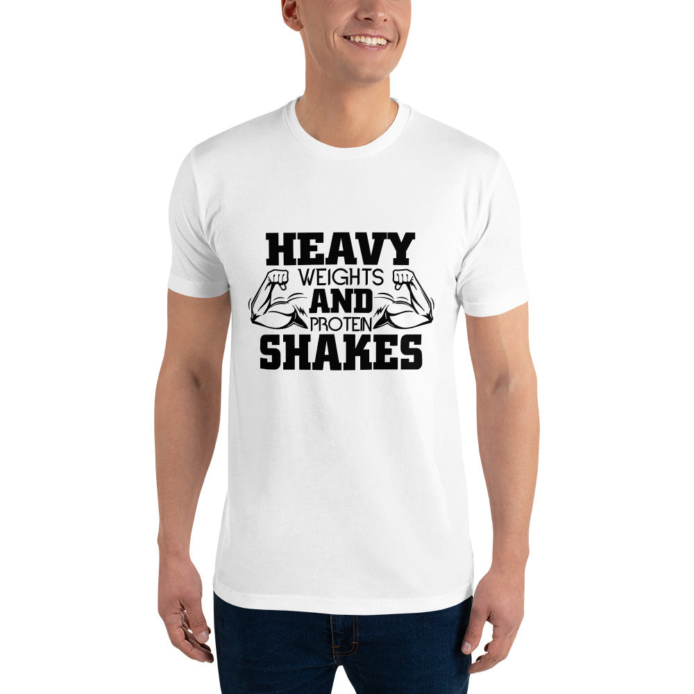 HEAVY WEIGHTS AND PROTEIN SHAKES - Short Sleeve T-shirt