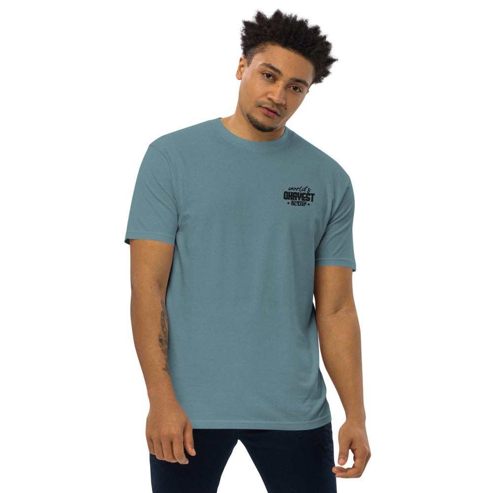 WORLD'S OKAYEST ACTOR - Menâ€™s premium heavyweight tee