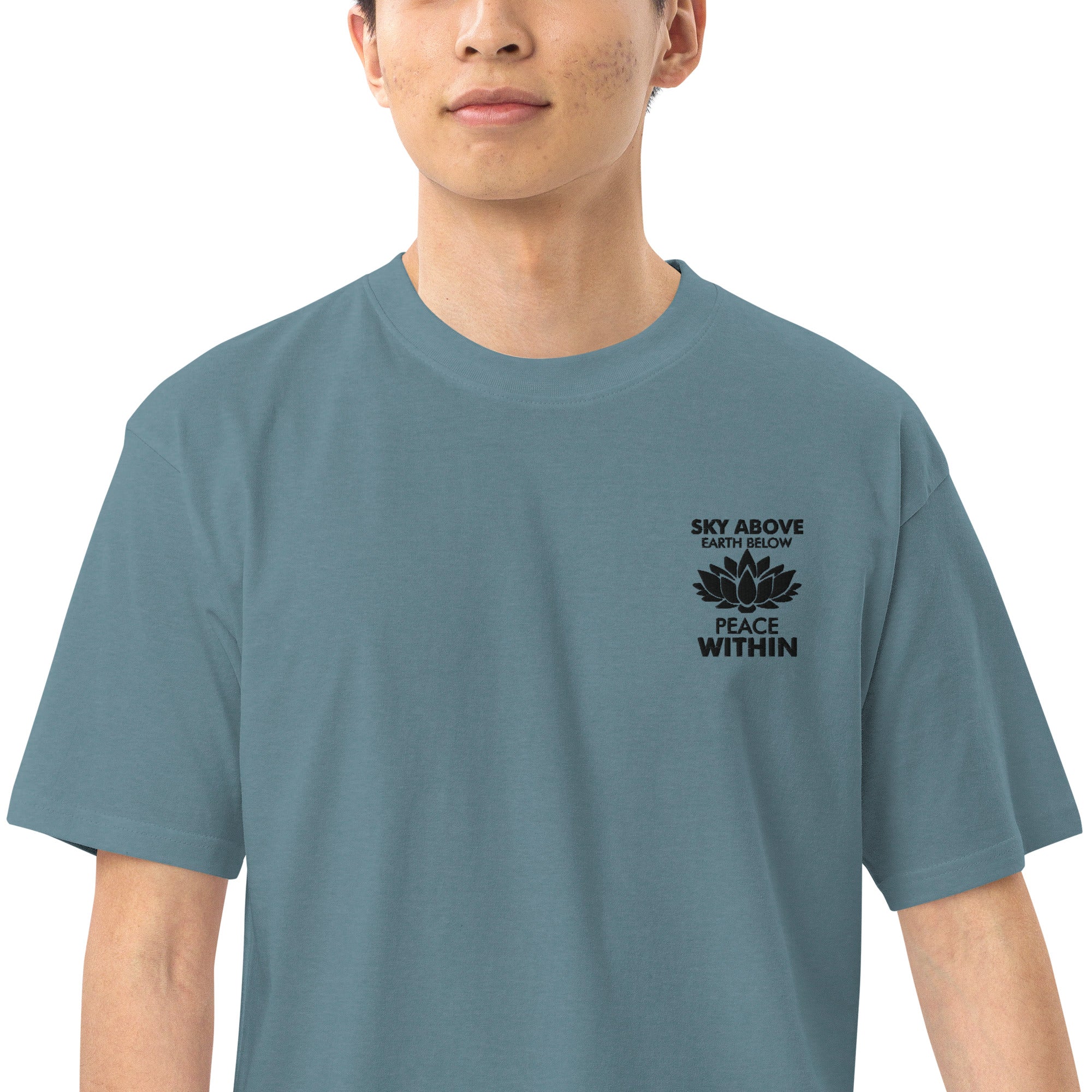 SKY ABOVE EARTH BELOW - Men’s premium heavyweight tee