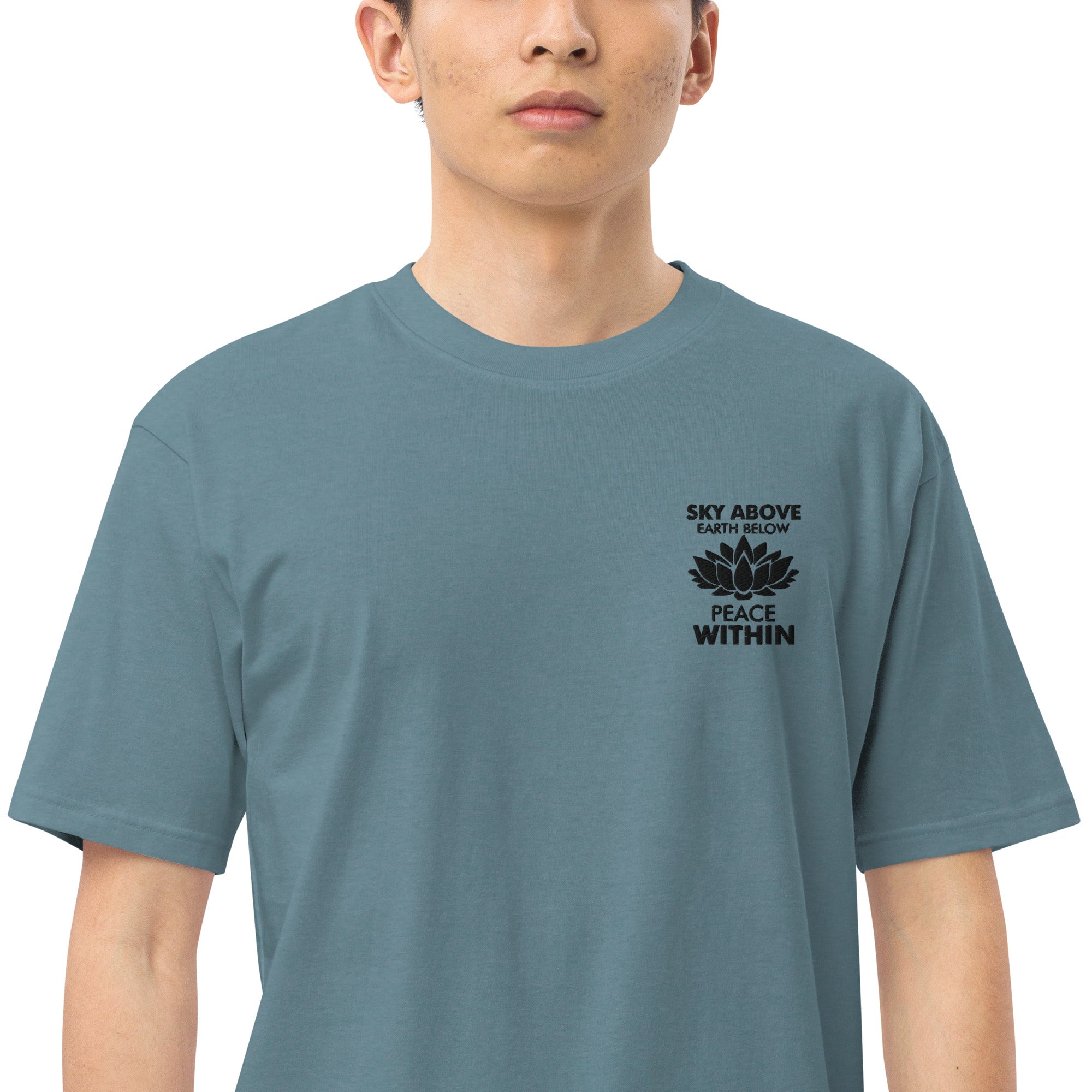 SKY ABOVE EARTH BELOW - Men’s premium heavyweight tee