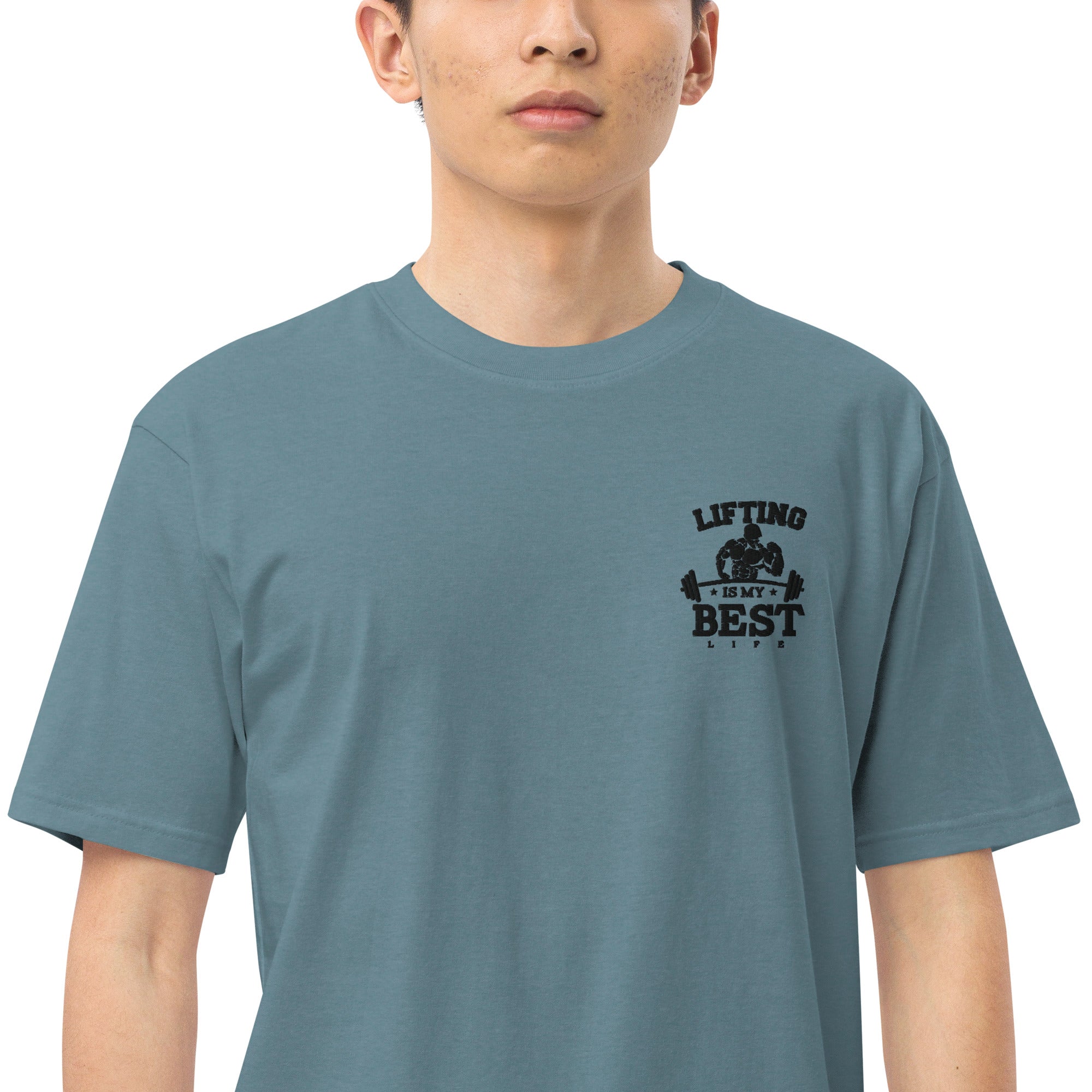 LIFTING IS MY BEST LIFE - Men’s premium heavyweight tee