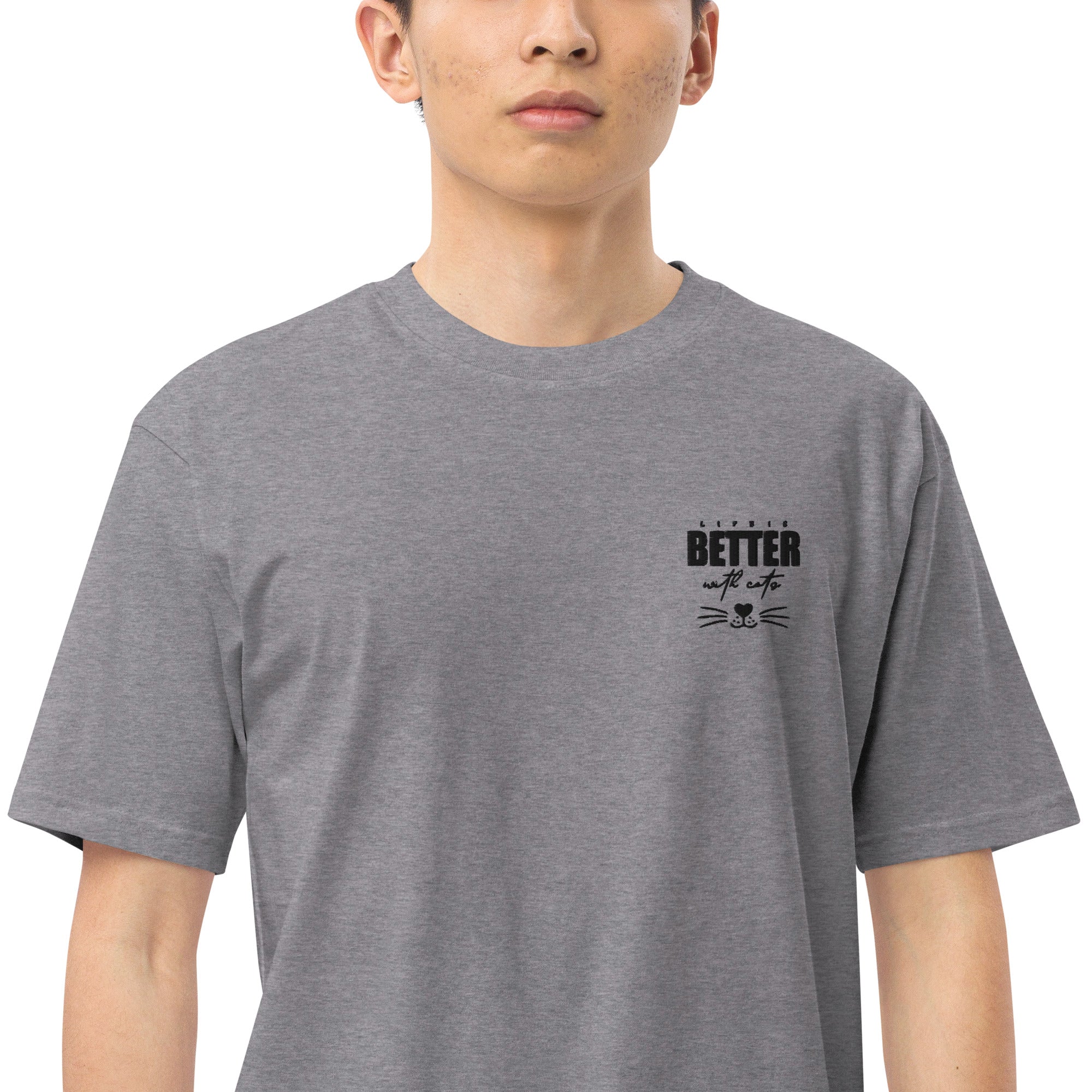 LIFE IS BETTER WITH CATS - Men’s premium heavyweight tee