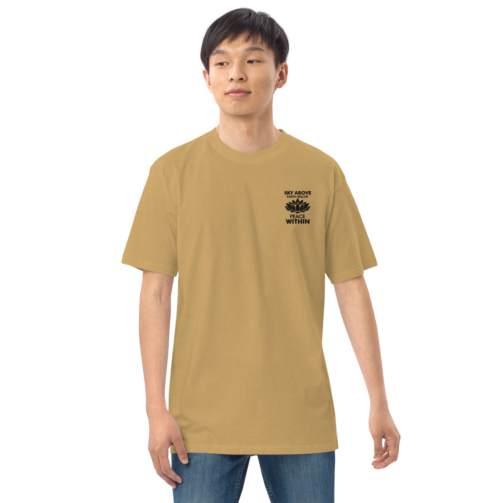 SKY ABOVE EARTH BELOW - Men’s premium heavyweight tee