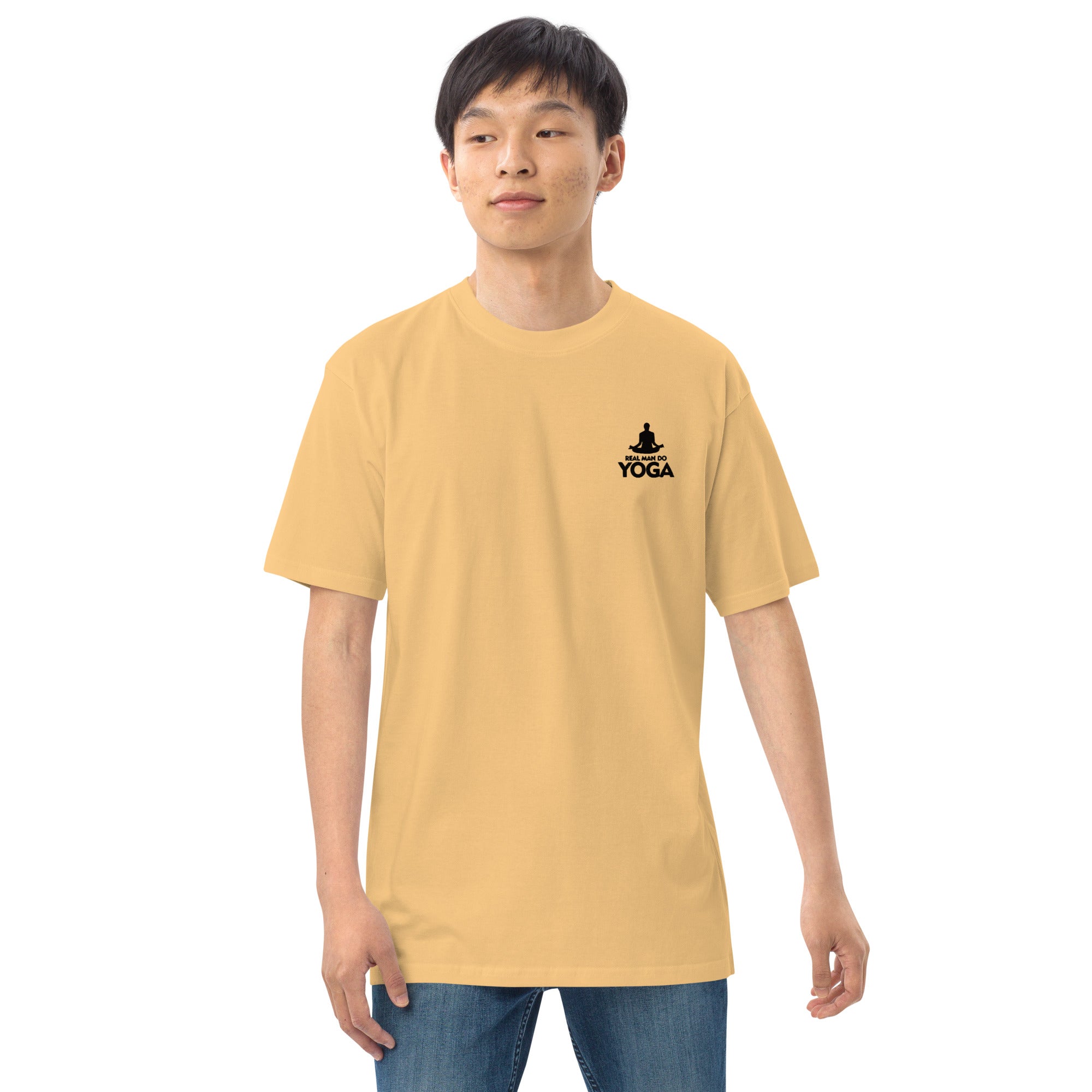 REAL MAN DO YOGA - Men’s premium heavyweight tee