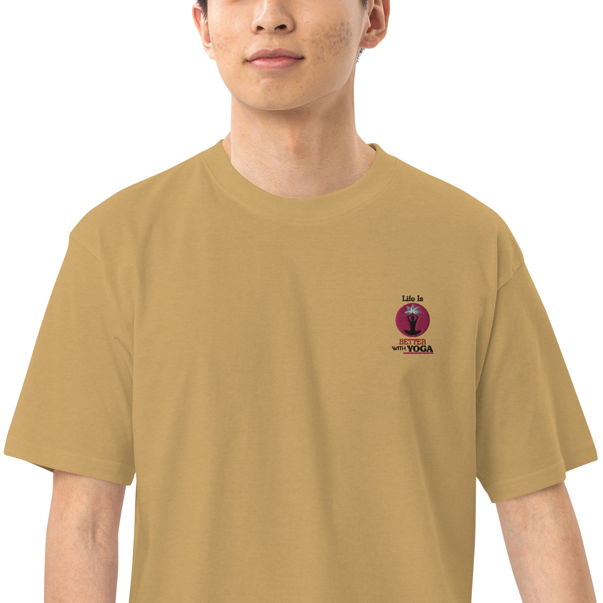 LIFE IS BETTER WITH YOGA - Men’s premium heavyweight tee