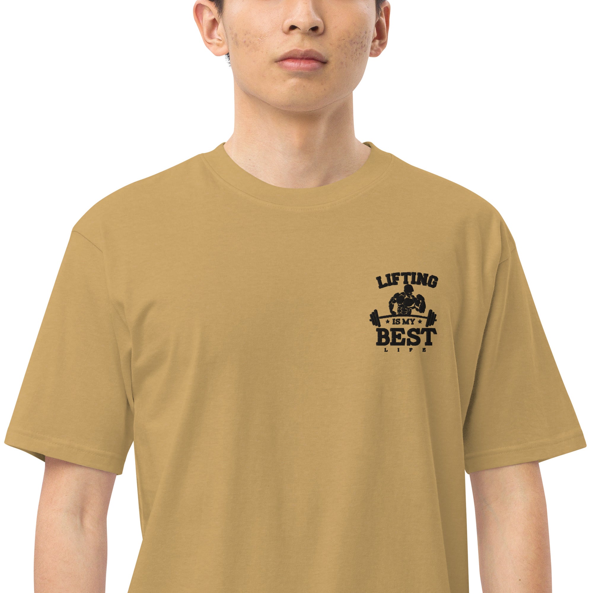 LIFTING IS MY BEST LIFE - Men’s premium heavyweight tee