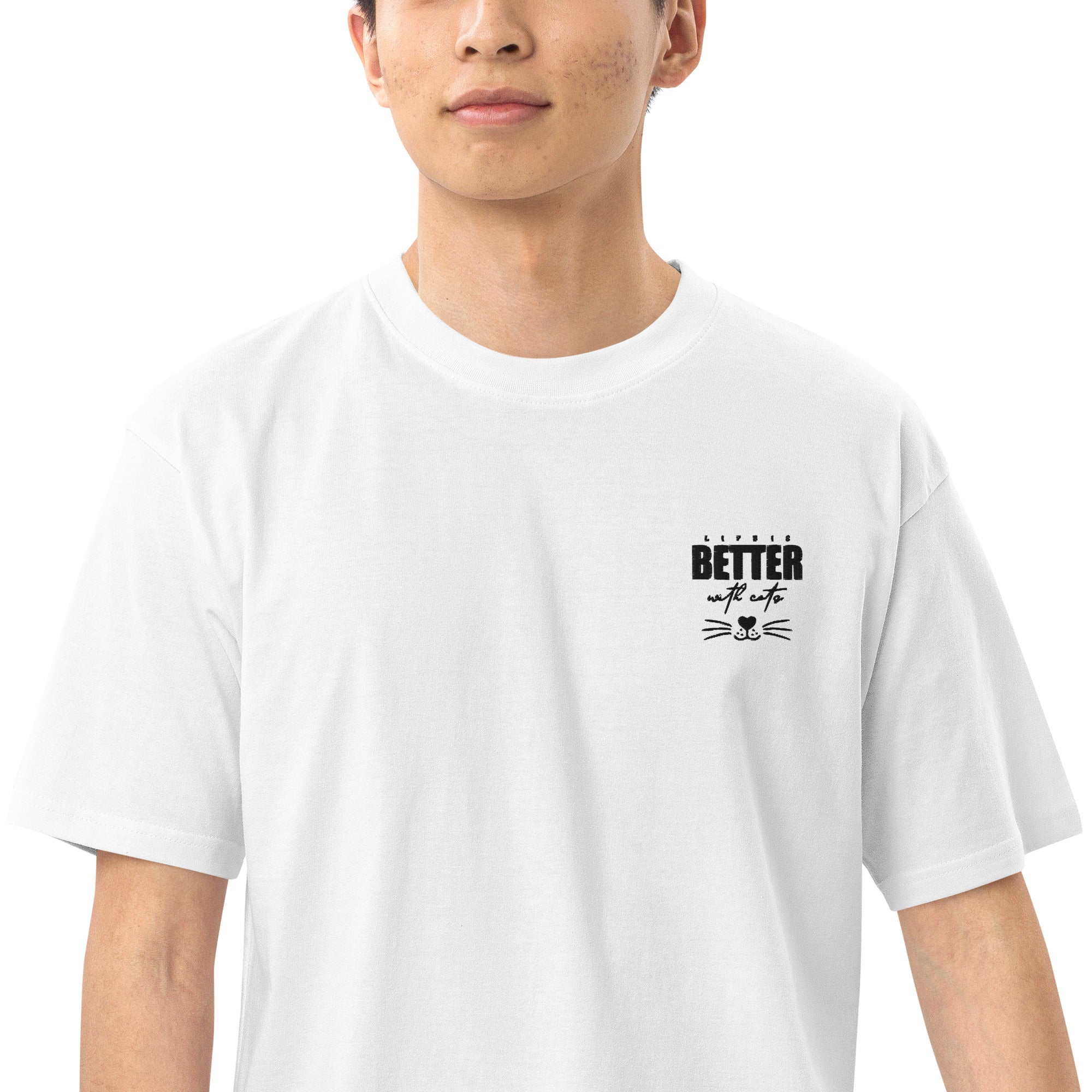 LIFE IS BETTER WITH CATS - Men’s premium heavyweight tee