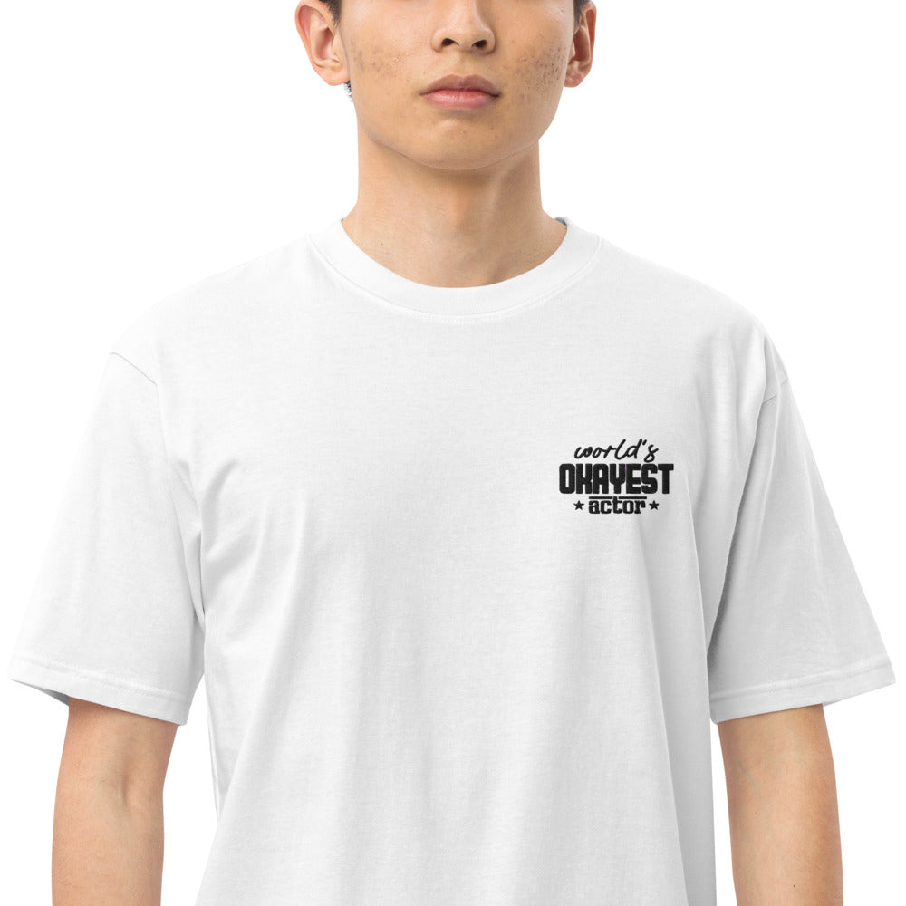 WORLD'S OKAYEST ACTOR - Menâ€™s premium heavyweight tee