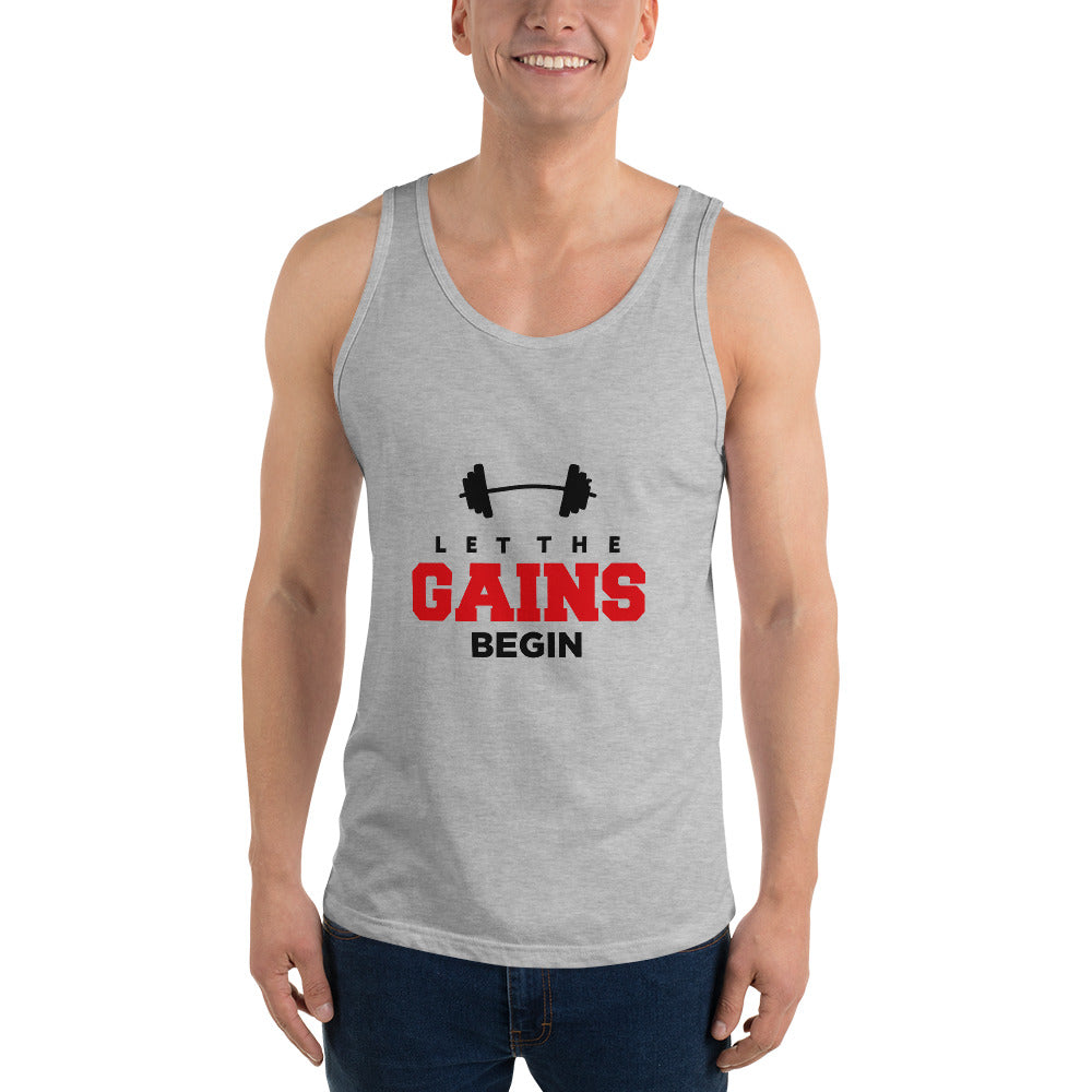 LET THE GAINS BEGIN - Unisex Tank Top