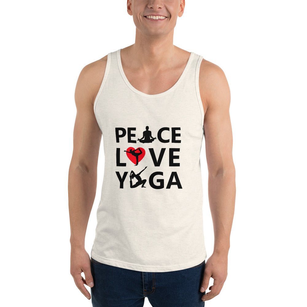 PEACE LOVE YOGA - Unisex Tank Top