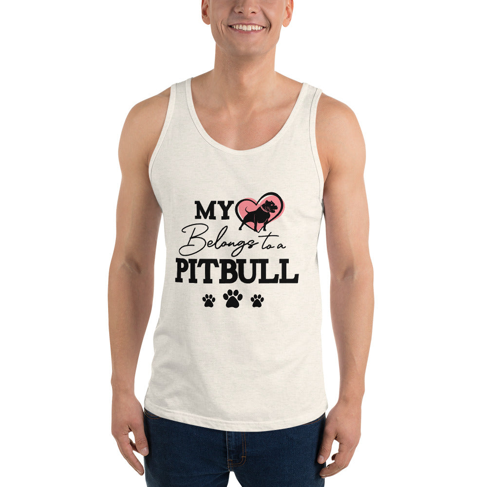 MY BELONGS TO A PITBULL - Unisex Tank Top